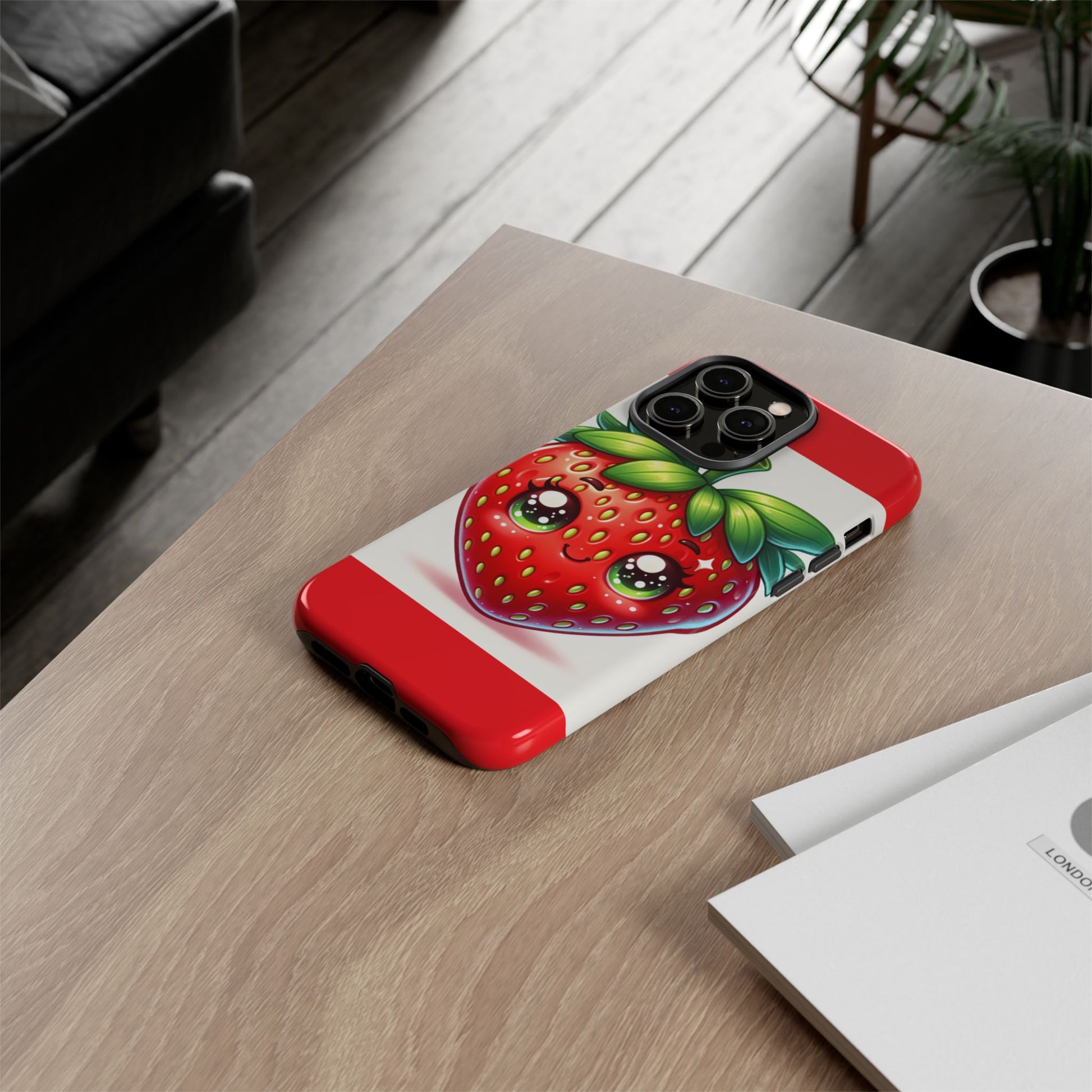 Cute Strawberry iPhone Case, Tough Phone Cases, Stylish Accessories, Fun Design for Kids and Adults, Perfect Gift for All Occasions