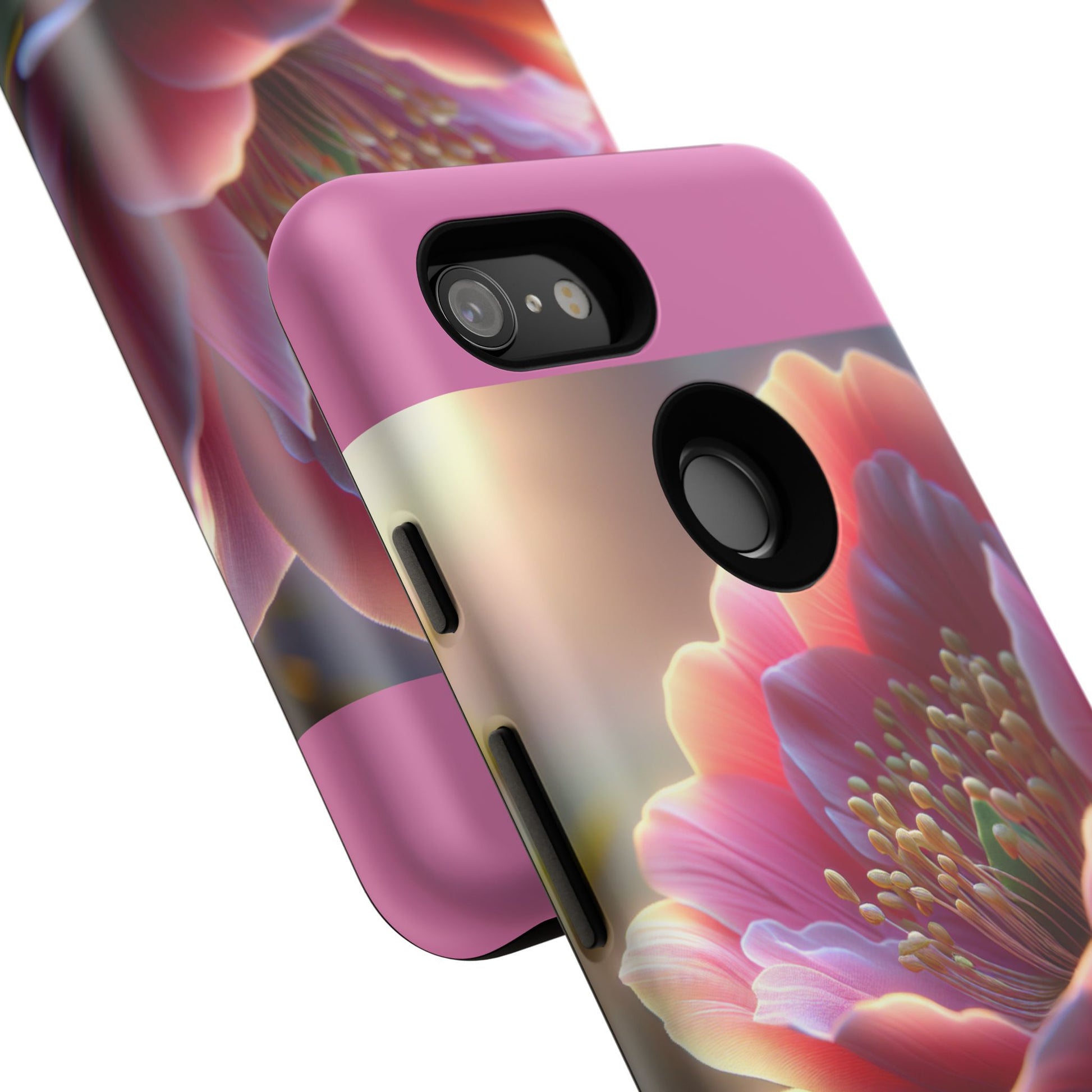 Pink Floral Phone Case, Tough Cases, Floral Design, Phone Accessory Gift, Nature Inspired, Trendy Tech Case