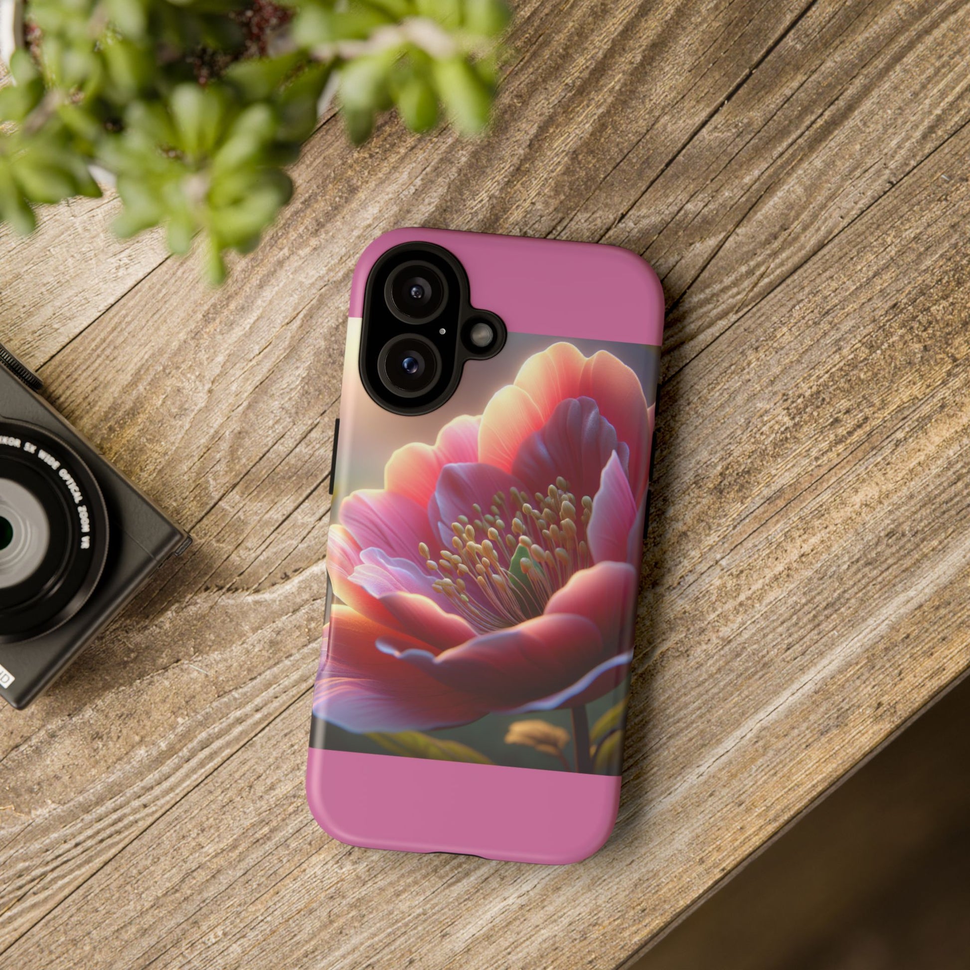 Pink Floral Phone Case, Tough Cases, Floral Design, Phone Accessory Gift, Nature Inspired, Trendy Tech Case