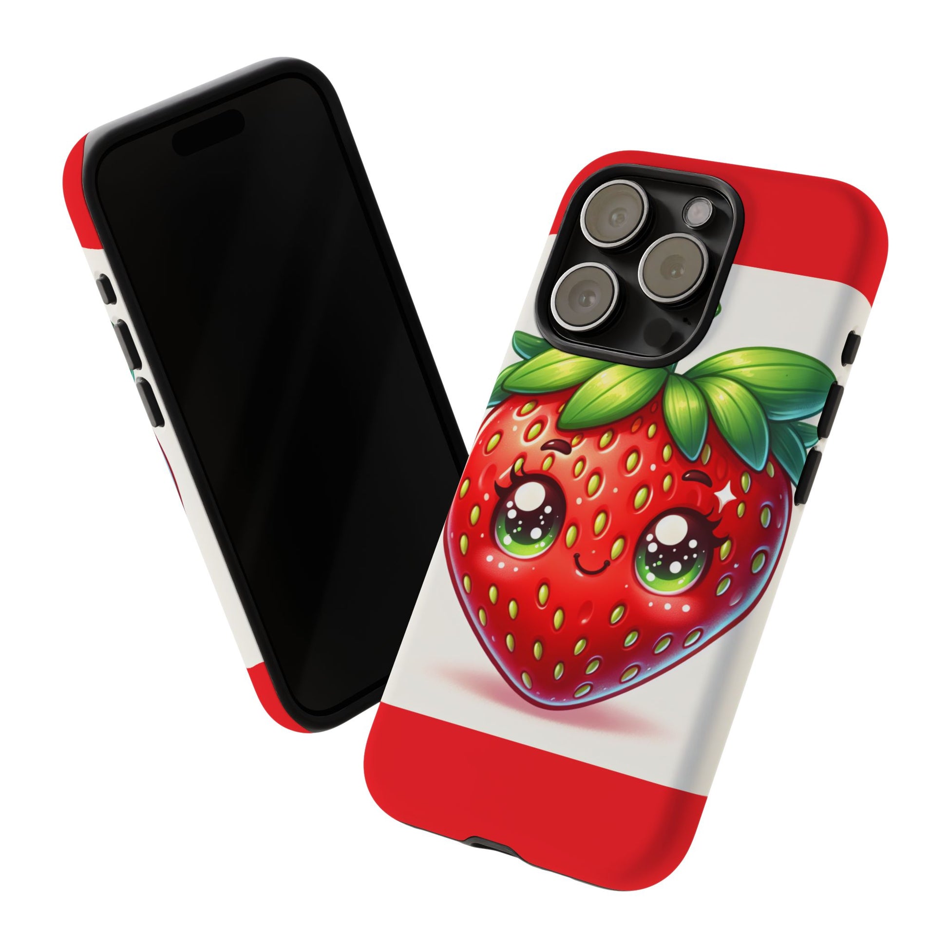 Cute Strawberry iPhone Case, Tough Phone Cases, Stylish Accessories, Fun Design for Kids and Adults, Perfect Gift for All Occasions