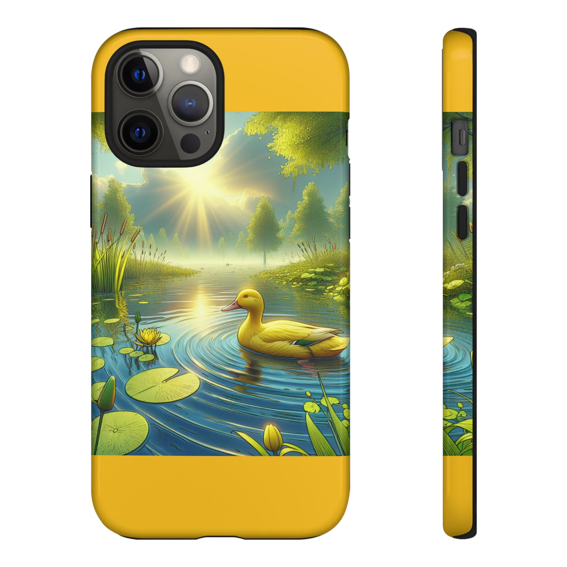 Beautiful Duck Pond Phone Case, Nature Lover Gift, Tough Case, Springtime Accessory, Eco-Friendly Phone Cover, Vibrant Artwork