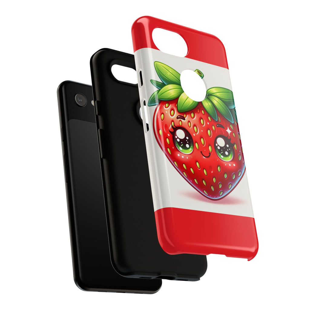 Cute Strawberry iPhone Case, Tough Phone Cases, Stylish Accessories, Fun Design for Kids and Adults, Perfect Gift for All Occasions