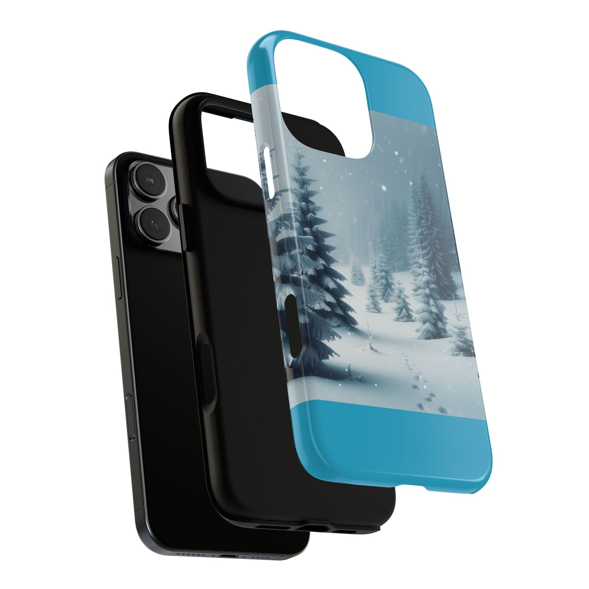 Winter Forest Phone Case, Tough Cases for iPhone, Snowy Landscape Design, Nature Lover Gift, Holiday Accessories