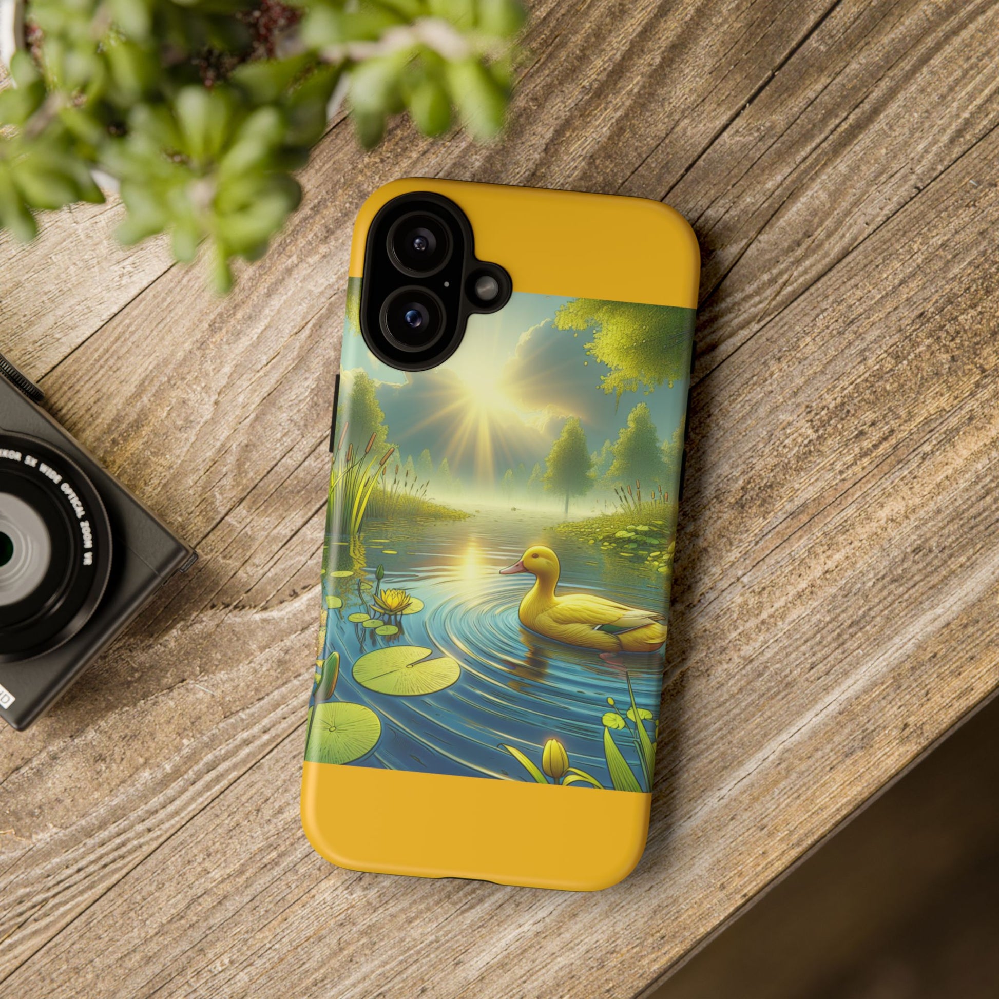 Beautiful Duck Pond Phone Case, Nature Lover Gift, Tough Case, Springtime Accessory, Eco-Friendly Phone Cover, Vibrant Artwork