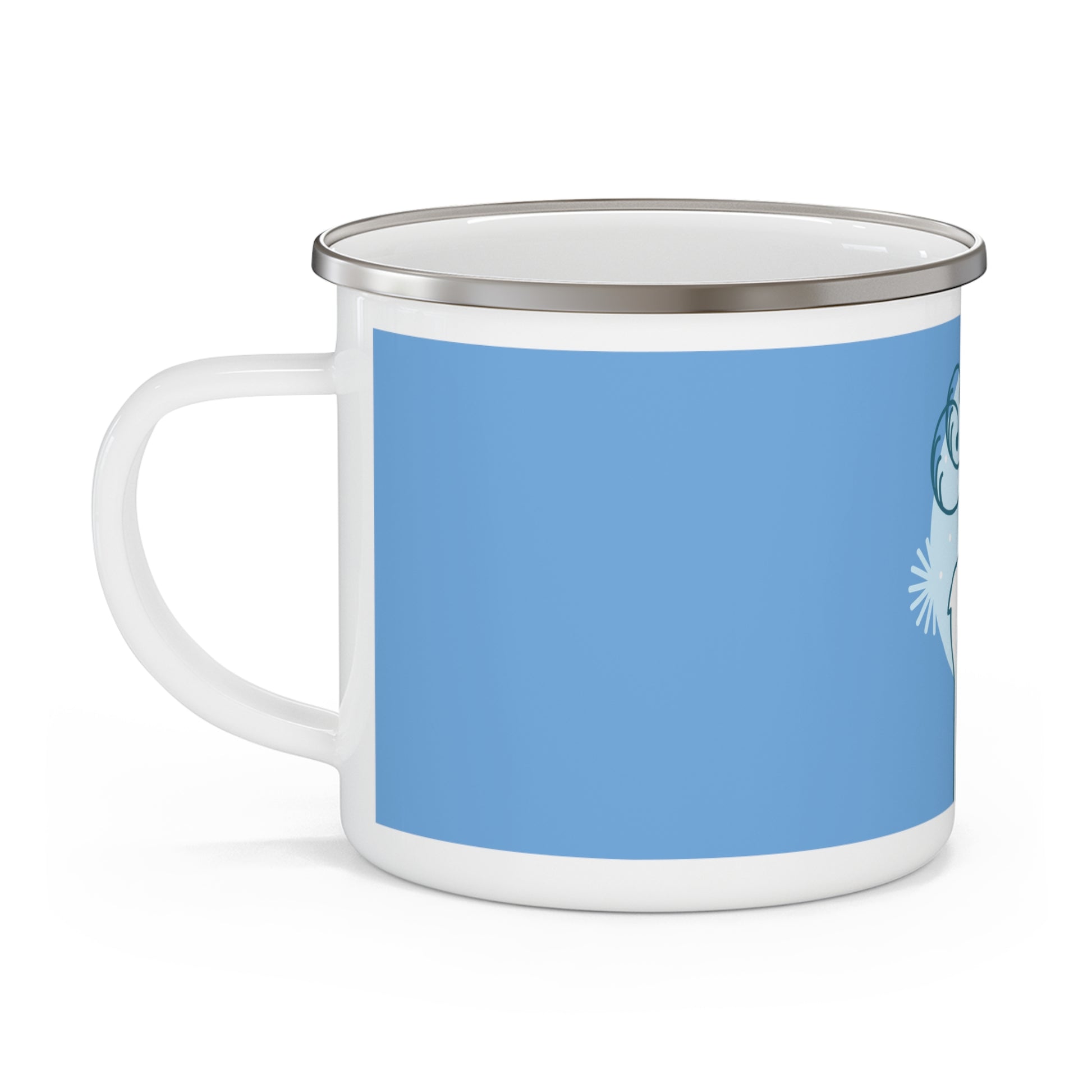 Charming Winter Enamel Camping Mug, Holiday Gift, Cozy Outdoors, Reindeer Design, Rustic Camping Accessory, Hot Beverage Mug