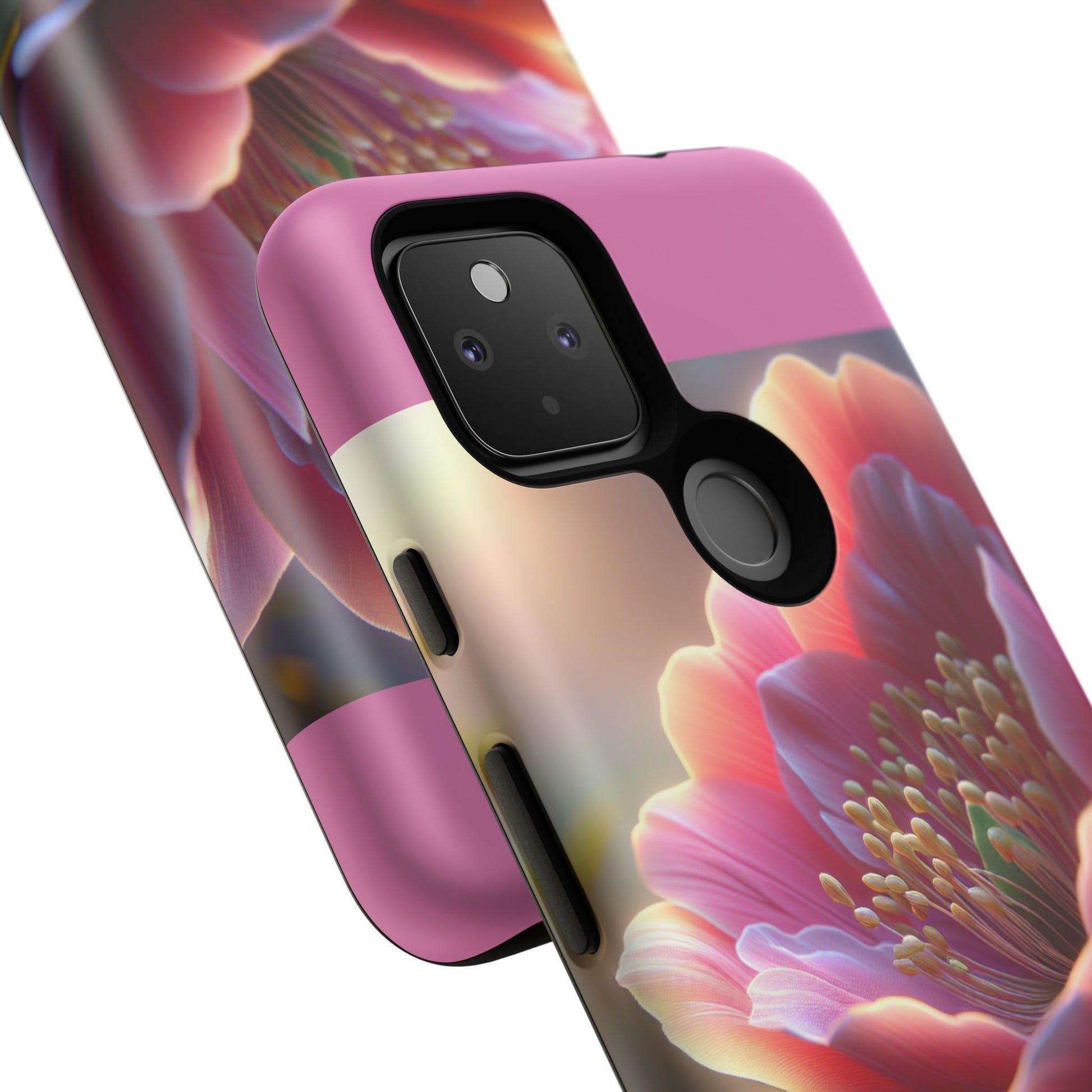 Pink Floral Phone Case, Tough Cases, Floral Design, Phone Accessory Gift, Nature Inspired, Trendy Tech Case