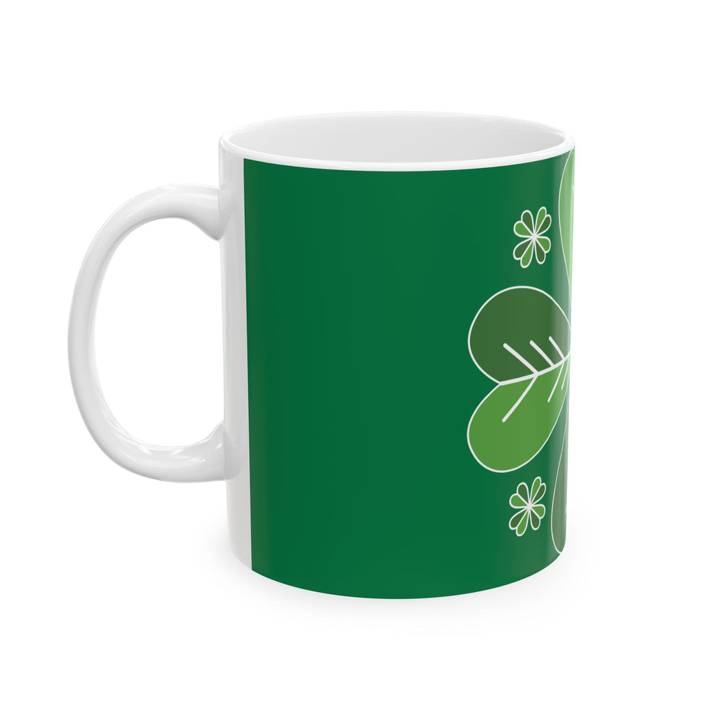 Lucky Clover Ceramic Mug | St. Patrick's Day Gift, Coffee Cup, Green Decor, Nature Inspired, Tea Mug