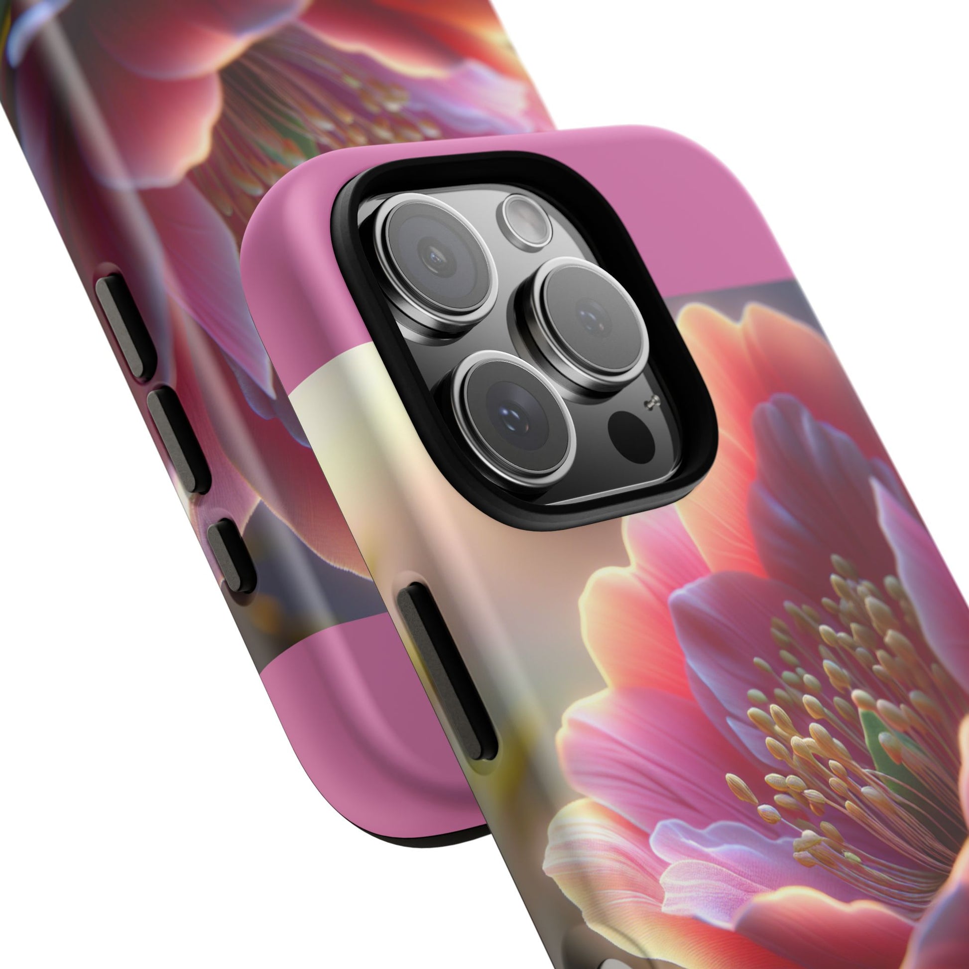 Pink Floral Phone Case, Tough Cases, Floral Design, Phone Accessory Gift, Nature Inspired, Trendy Tech Case