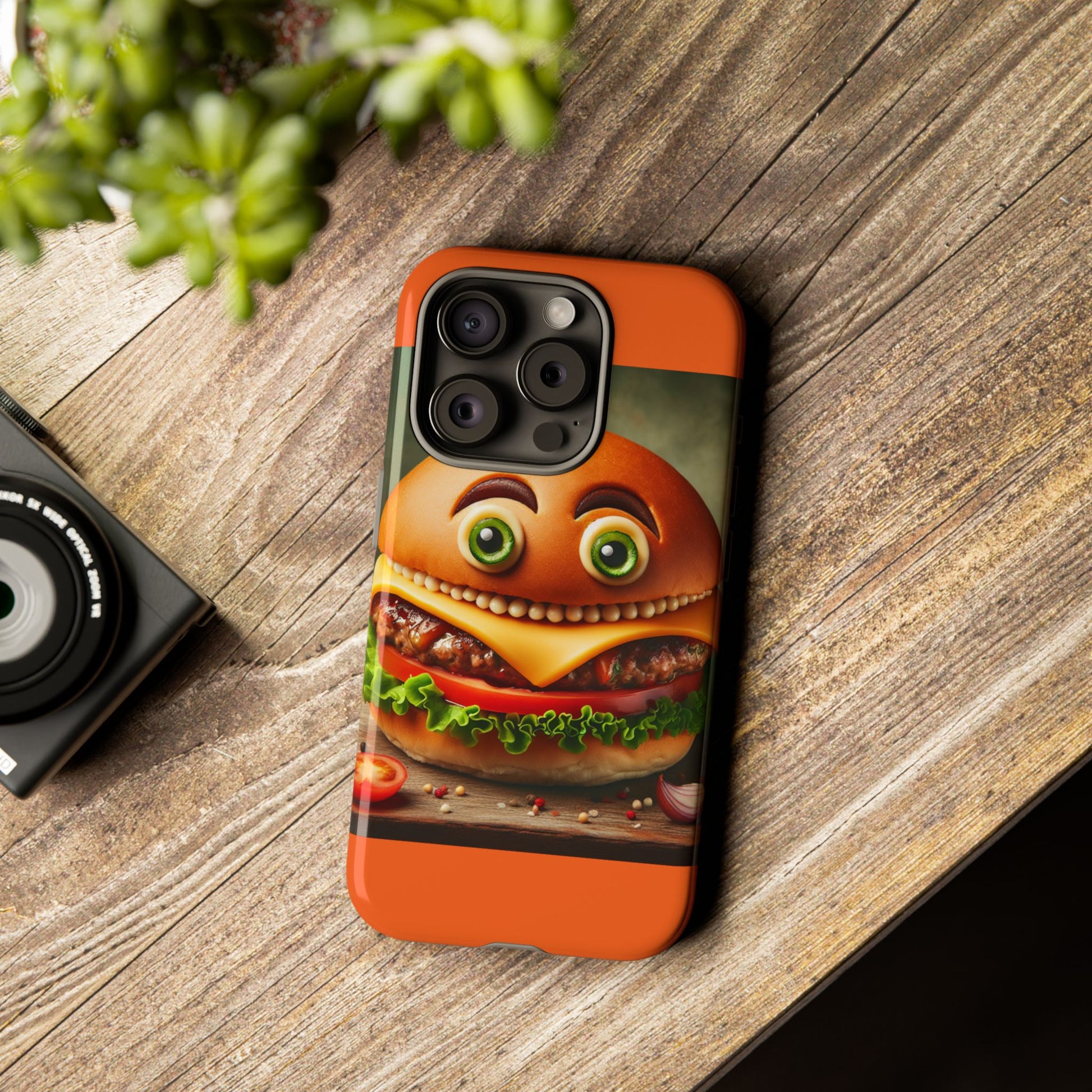 Funny Hamburger iPhone Case, Cute Fast Food Phone Cover, Quirky Foodie Gift, Unique Burger Design, Fun Phone Accessories, Holiday Gift Idea