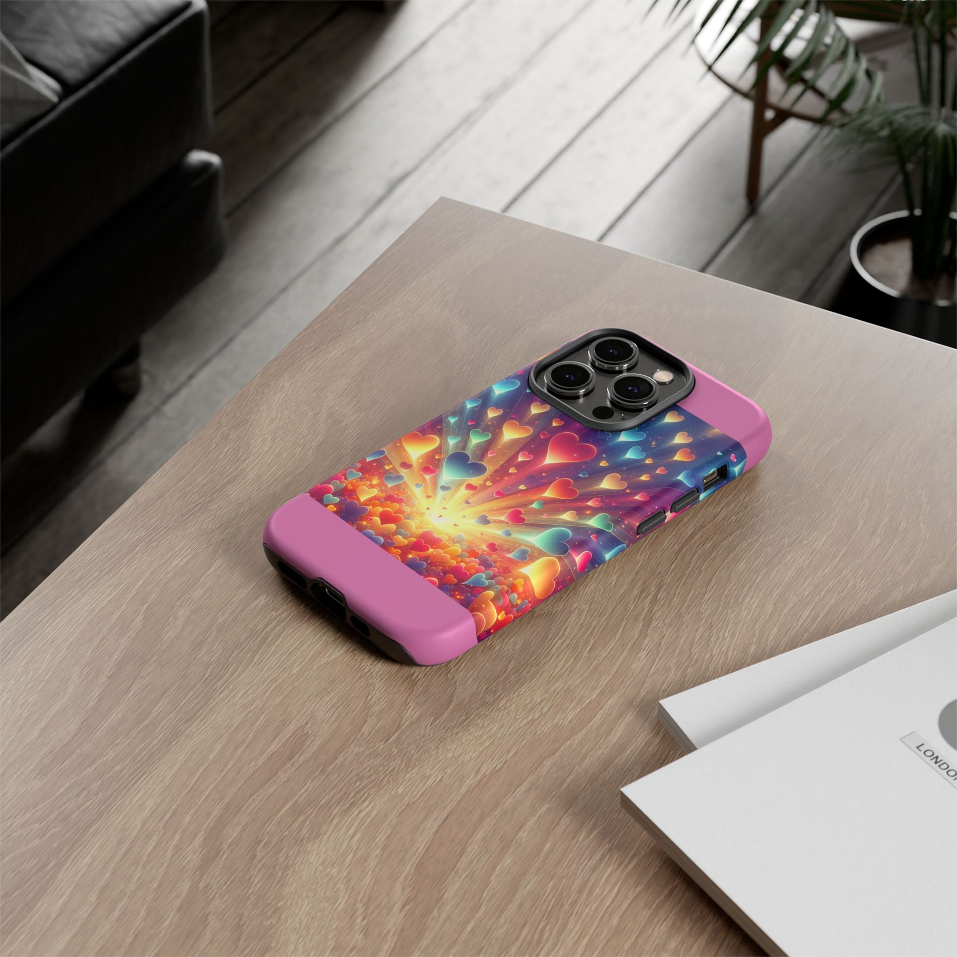 Colorful Love Phone Case, Heart Design, Cute Gift, Smartphone Accessory, Valentine's Day, Birthday Present, Colorful Hearts
