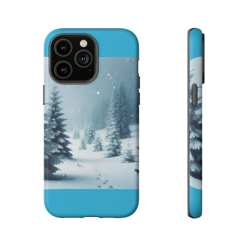 Winter Forest Phone Case, Tough Cases for iPhone, Snowy Landscape Design, Nature Lover Gift, Holiday Accessories