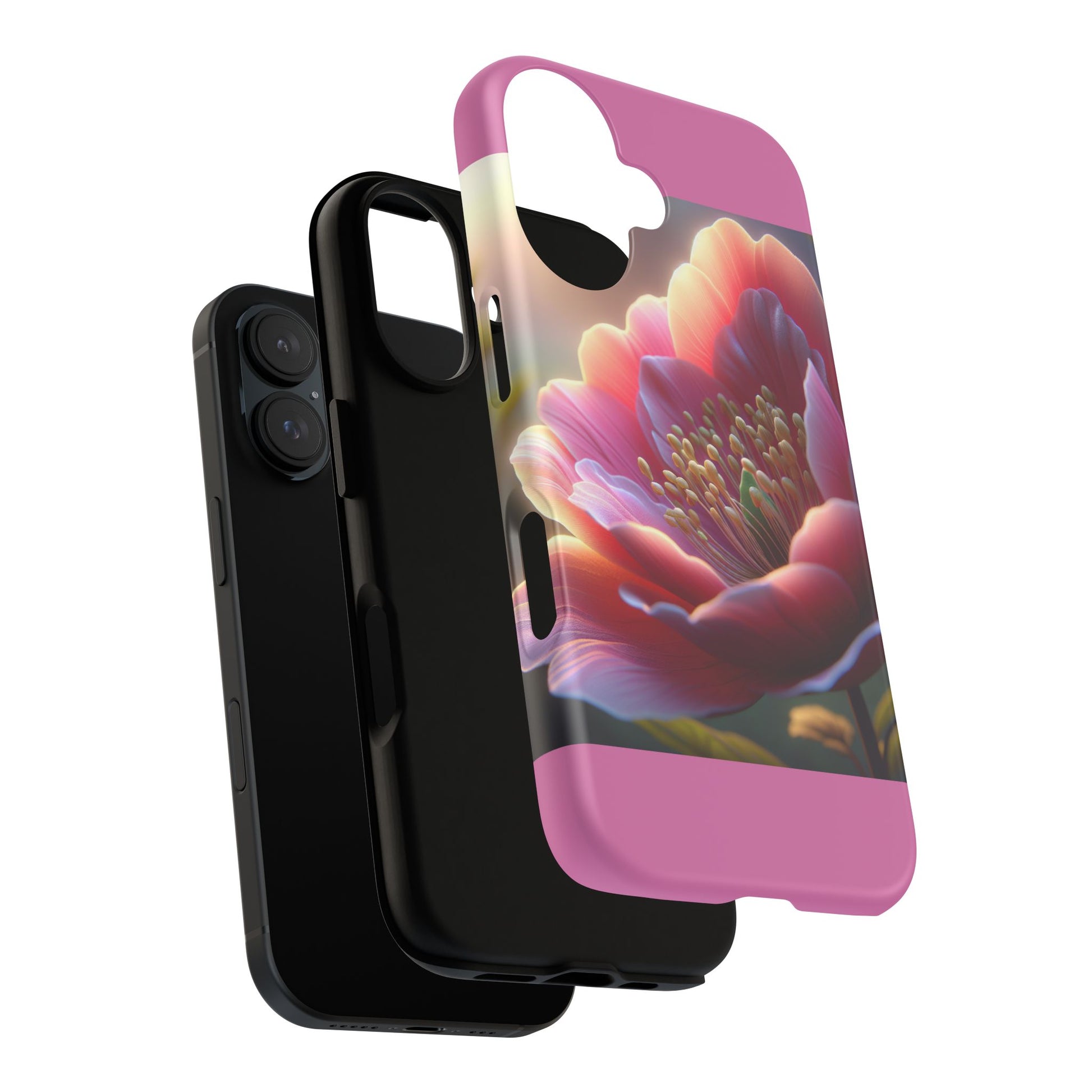 Pink Floral Phone Case, Tough Cases, Floral Design, Phone Accessory Gift, Nature Inspired, Trendy Tech Case