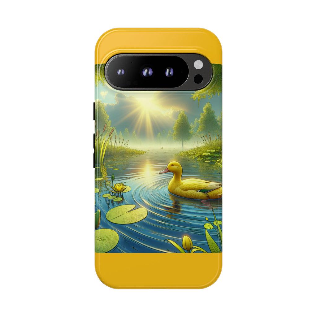 Beautiful Duck Pond Phone Case, Nature Lover Gift, Tough Case, Springtime Accessory, Eco-Friendly Phone Cover, Vibrant Artwork