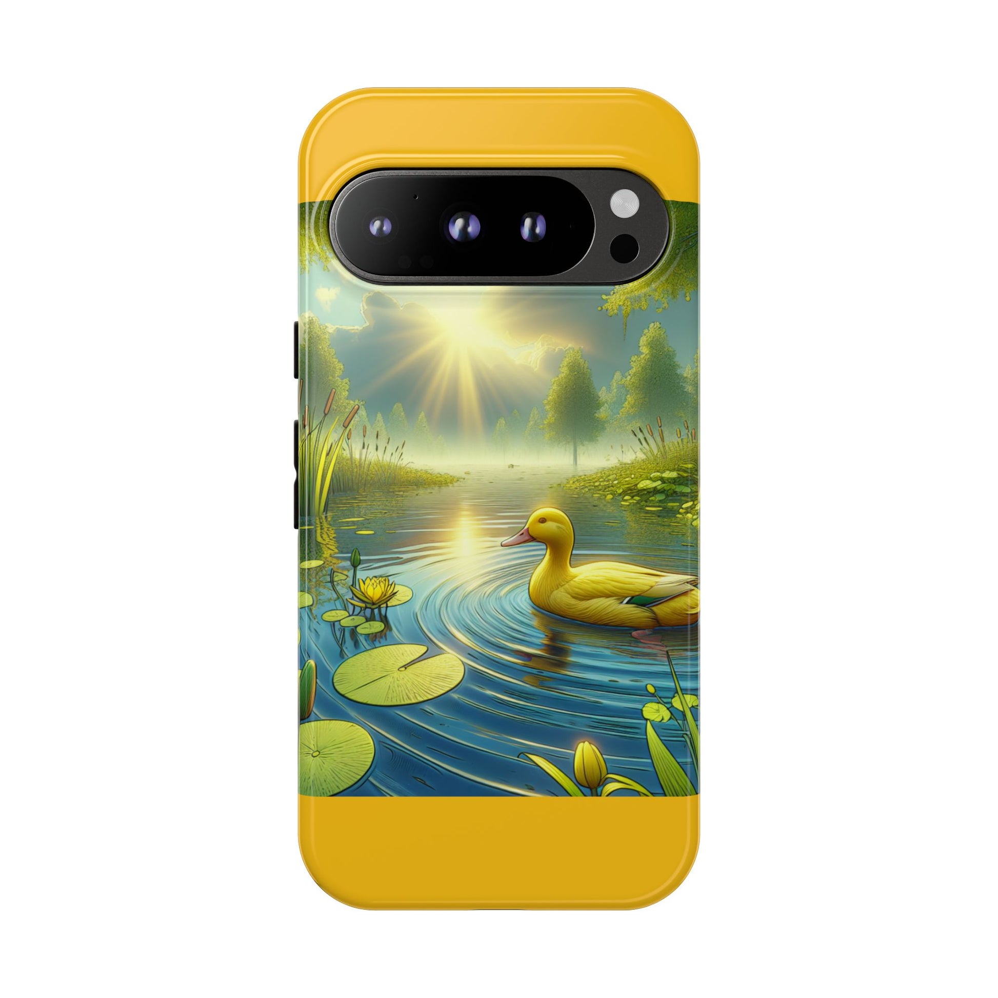 Beautiful Duck Pond Phone Case, Nature Lover Gift, Tough Case, Springtime Accessory, Eco-Friendly Phone Cover, Vibrant Artwork