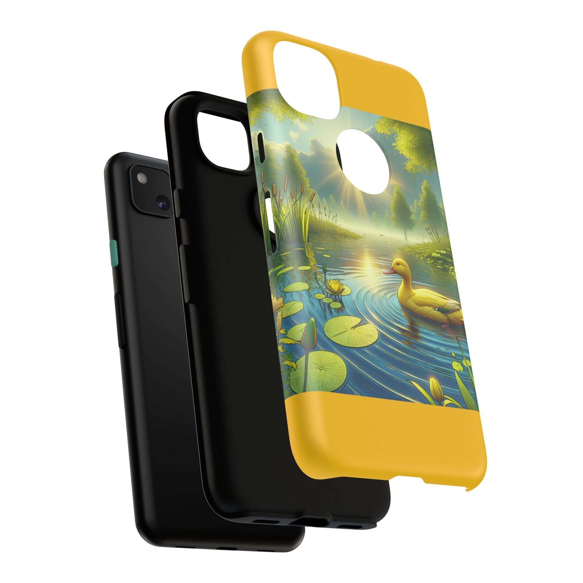 Beautiful Duck Pond Phone Case, Nature Lover Gift, Tough Case, Springtime Accessory, Eco-Friendly Phone Cover, Vibrant Artwork