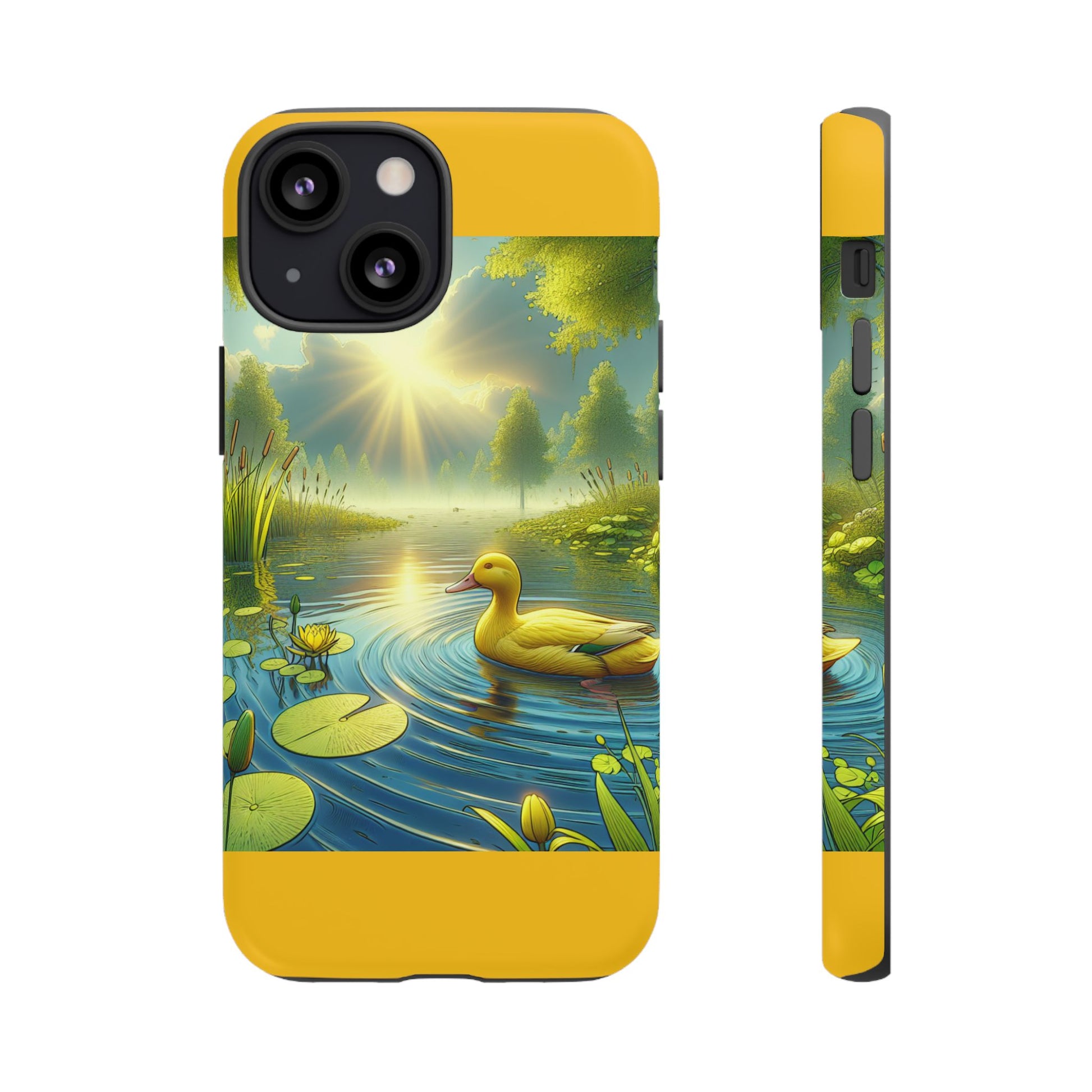 Beautiful Duck Pond Phone Case, Nature Lover Gift, Tough Case, Springtime Accessory, Eco-Friendly Phone Cover, Vibrant Artwork