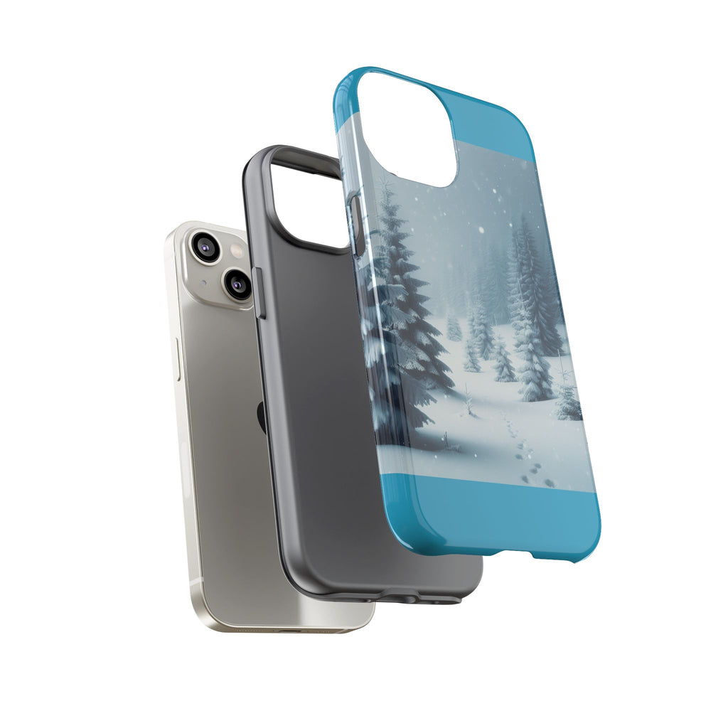 Winter Forest Phone Case, Tough Cases for iPhone, Snowy Landscape Design, Nature Lover Gift, Holiday Accessories