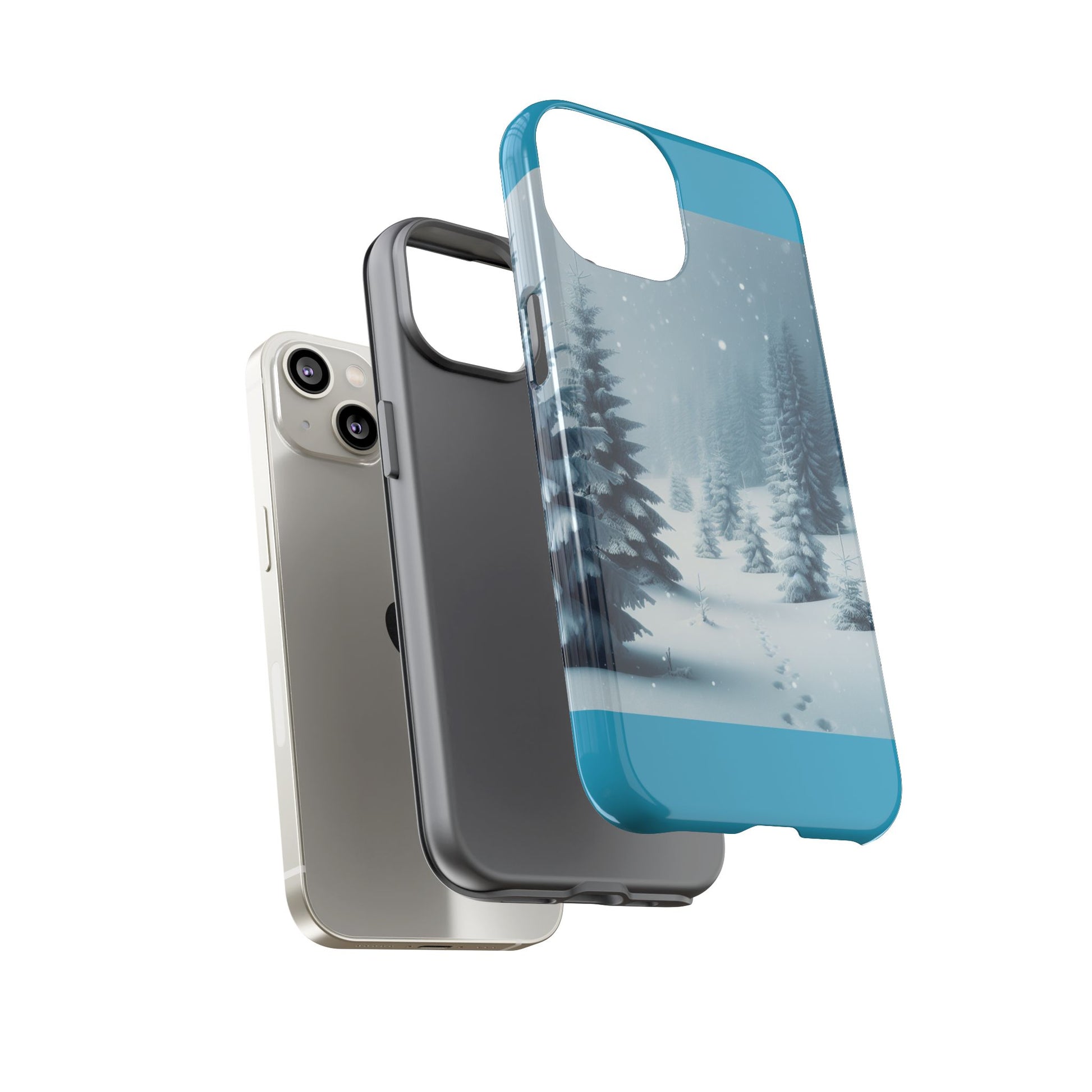 Winter Forest Phone Case, Tough Cases for iPhone, Snowy Landscape Design, Nature Lover Gift, Holiday Accessories