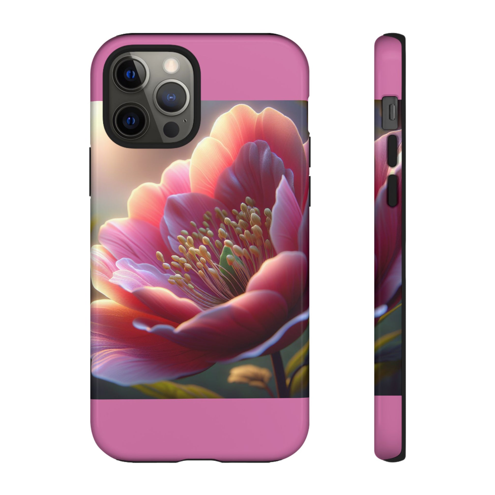 Pink Floral Phone Case, Tough Cases, Floral Design, Phone Accessory Gift, Nature Inspired, Trendy Tech Case