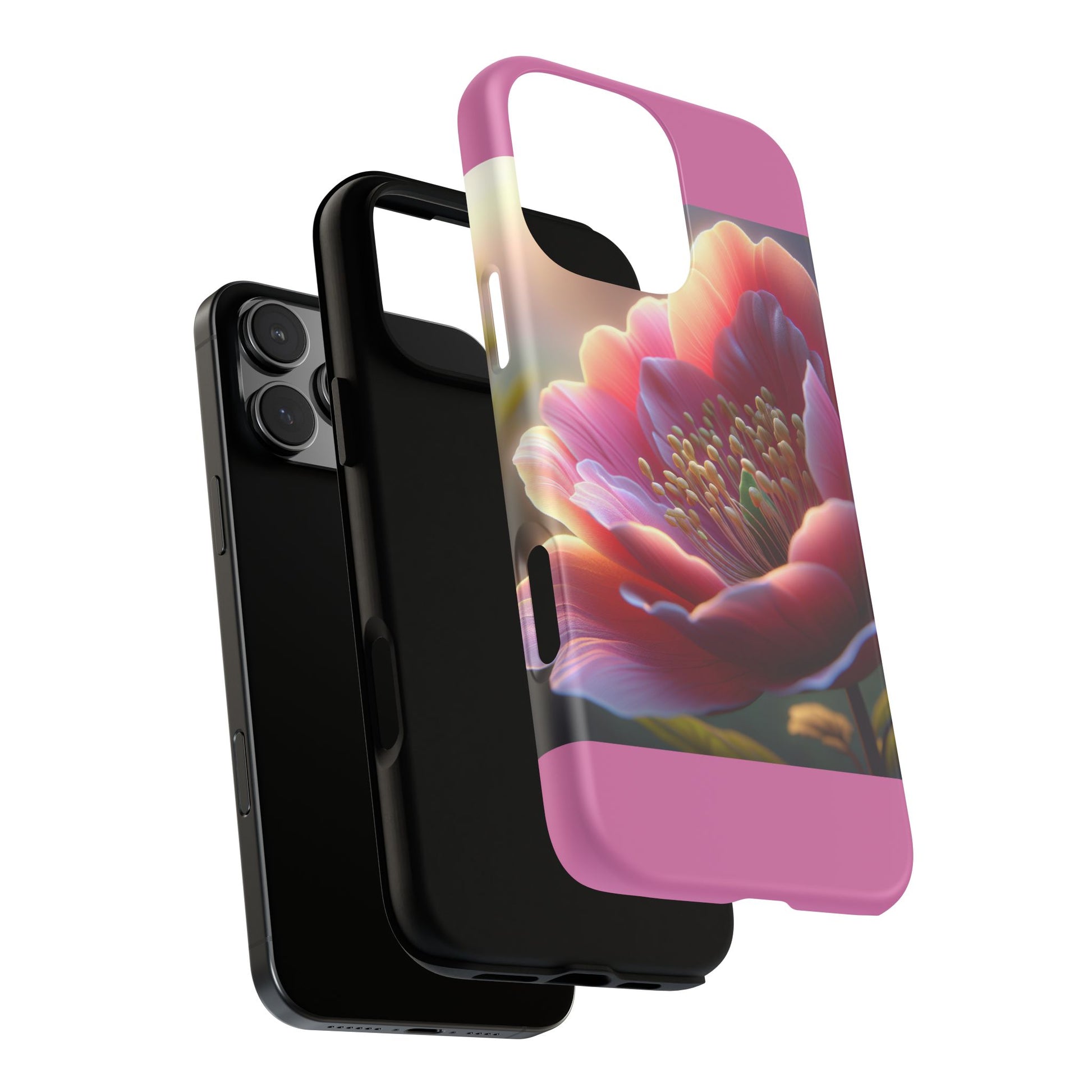 Pink Floral Phone Case, Tough Cases, Floral Design, Phone Accessory Gift, Nature Inspired, Trendy Tech Case