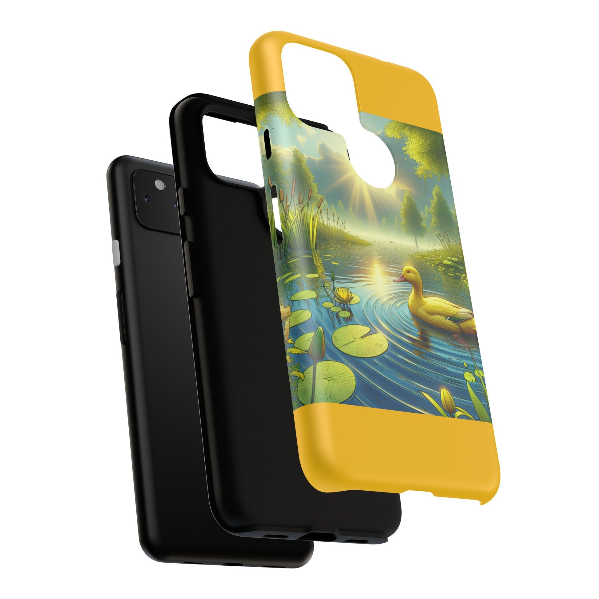 Beautiful Duck Pond Phone Case, Nature Lover Gift, Tough Case, Springtime Accessory, Eco-Friendly Phone Cover, Vibrant Artwork