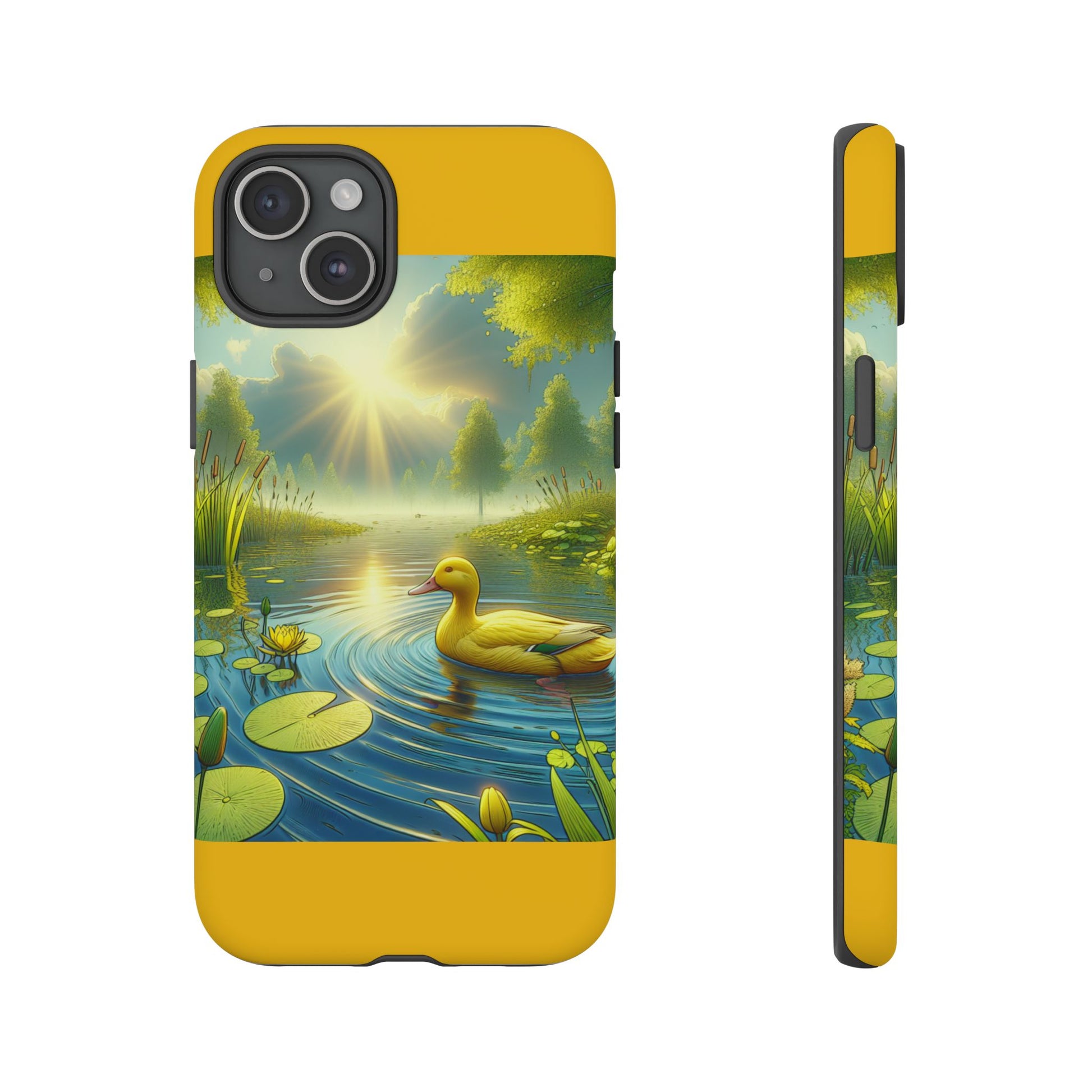 Beautiful Duck Pond Phone Case, Nature Lover Gift, Tough Case, Springtime Accessory, Eco-Friendly Phone Cover, Vibrant Artwork