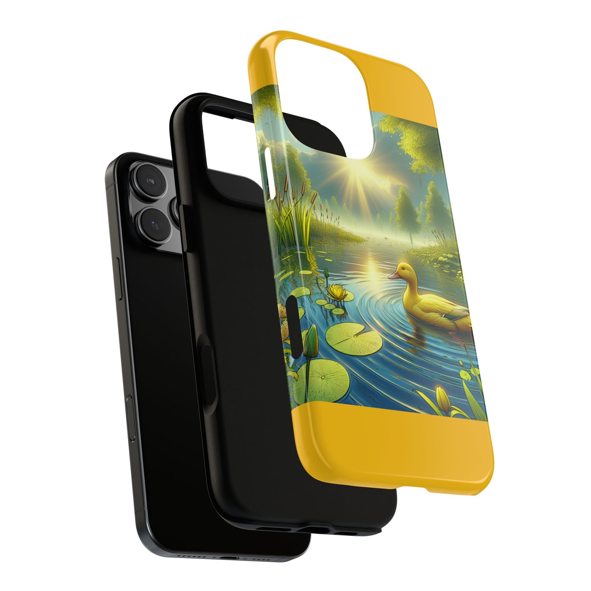 Beautiful Duck Pond Phone Case, Nature Lover Gift, Tough Case, Springtime Accessory, Eco-Friendly Phone Cover, Vibrant Artwork