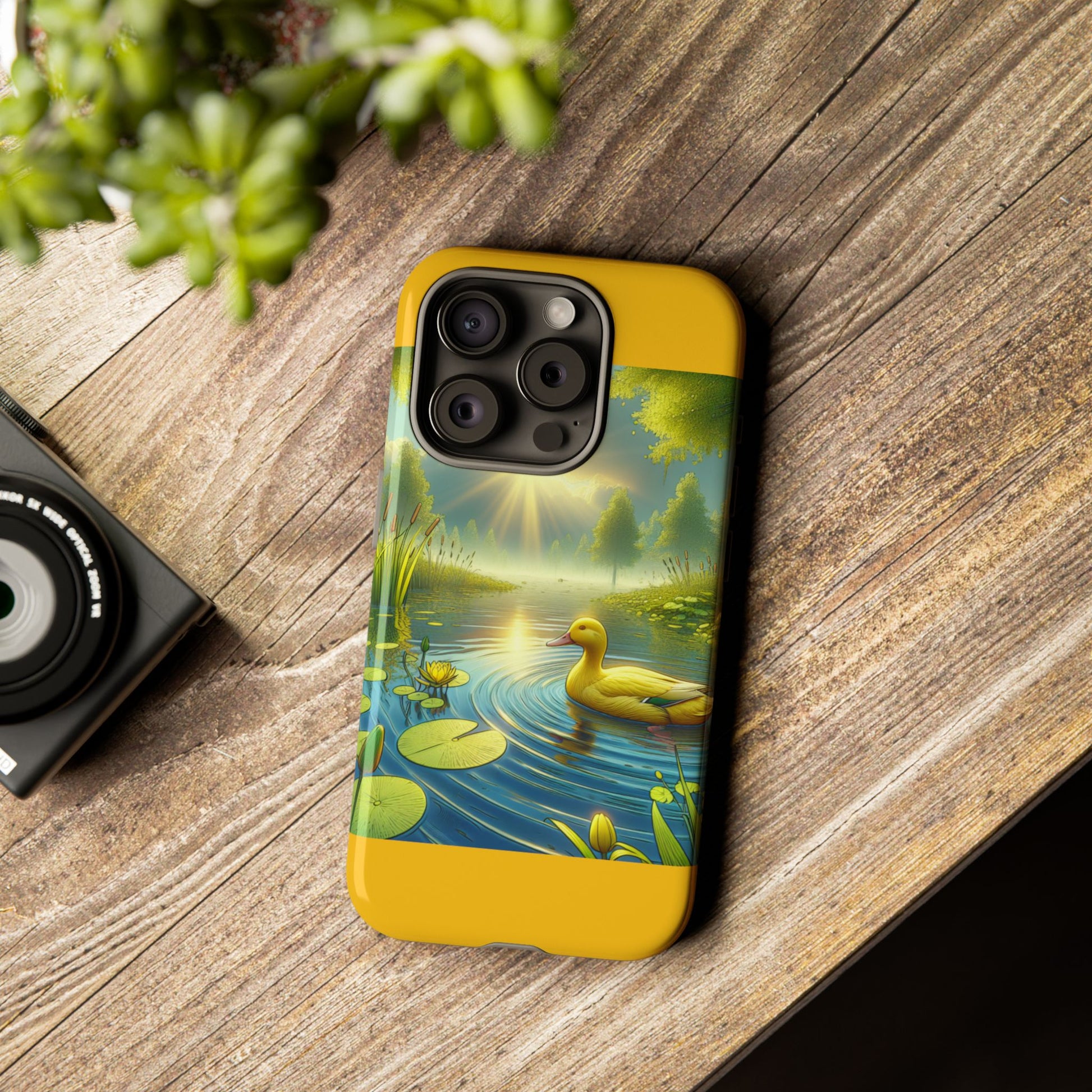 Beautiful Duck Pond Phone Case, Nature Lover Gift, Tough Case, Springtime Accessory, Eco-Friendly Phone Cover, Vibrant Artwork