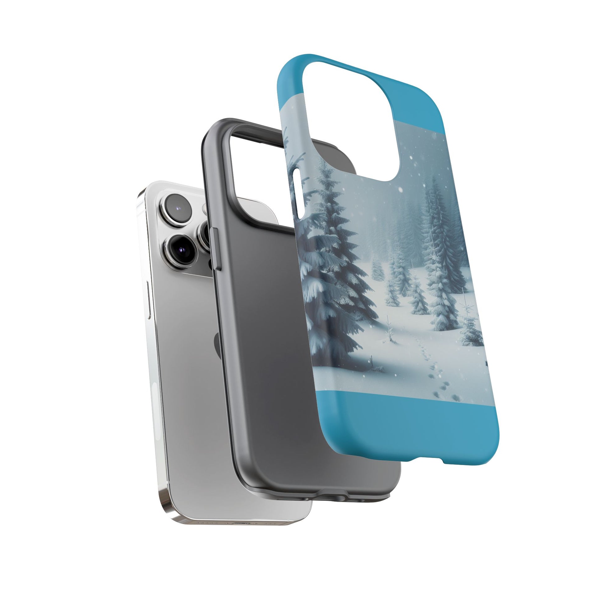 Winter Forest Phone Case, Tough Cases for iPhone, Snowy Landscape Design, Nature Lover Gift, Holiday Accessories