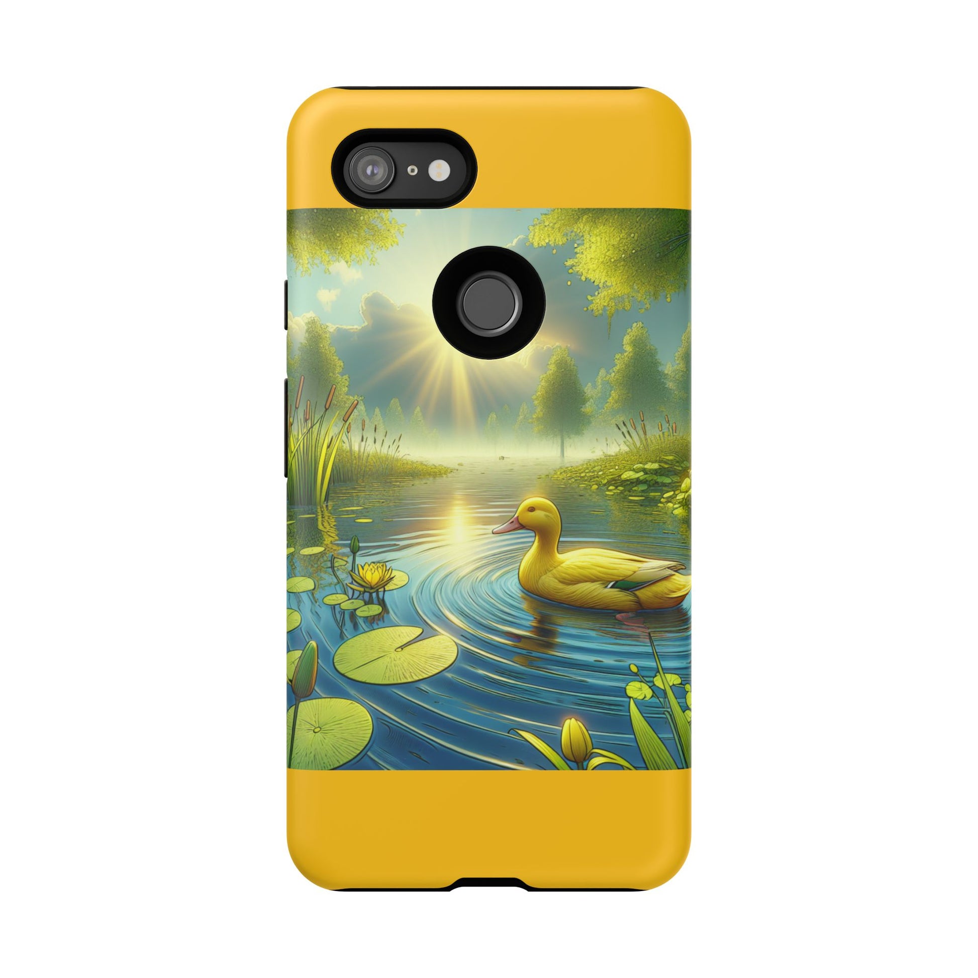 Beautiful Duck Pond Phone Case, Nature Lover Gift, Tough Case, Springtime Accessory, Eco-Friendly Phone Cover, Vibrant Artwork