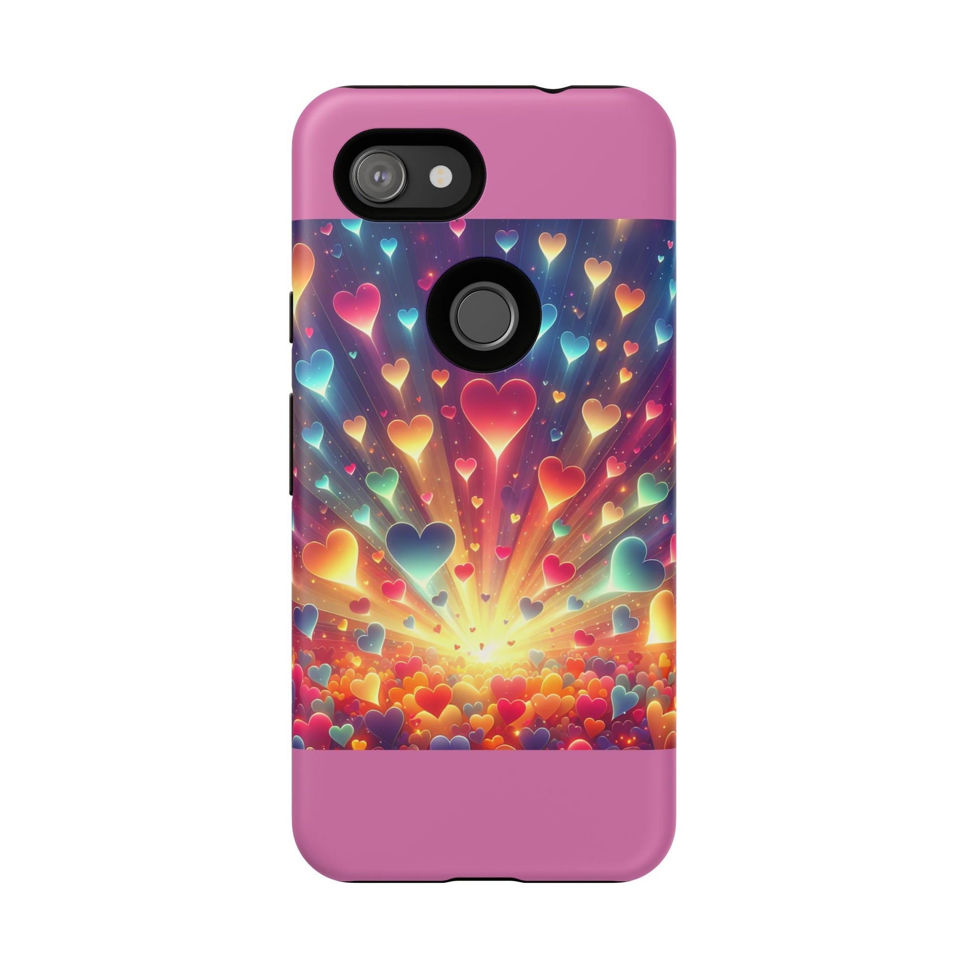 Colorful Love Phone Case, Heart Design, Cute Gift, Smartphone Accessory, Valentine's Day, Birthday Present, Colorful Hearts