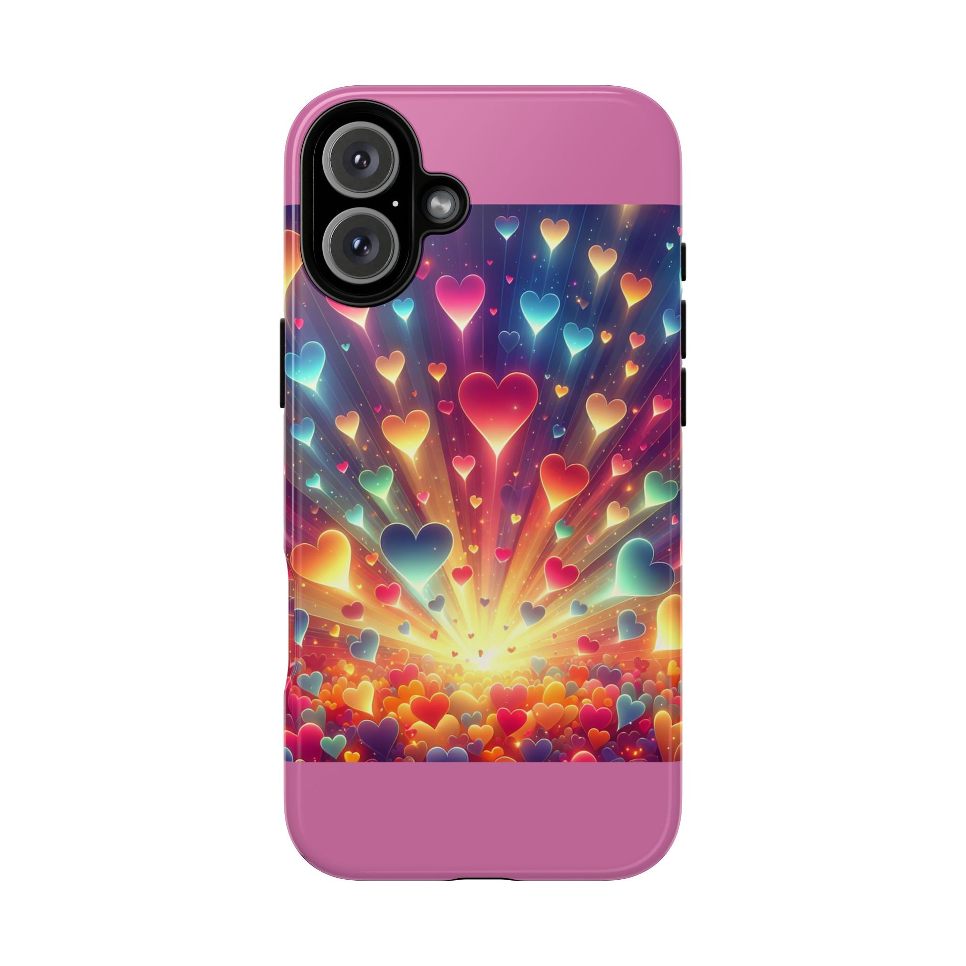 Colorful Love Phone Case, Heart Design, Cute Gift, Smartphone Accessory, Valentine's Day, Birthday Present, Colorful Hearts