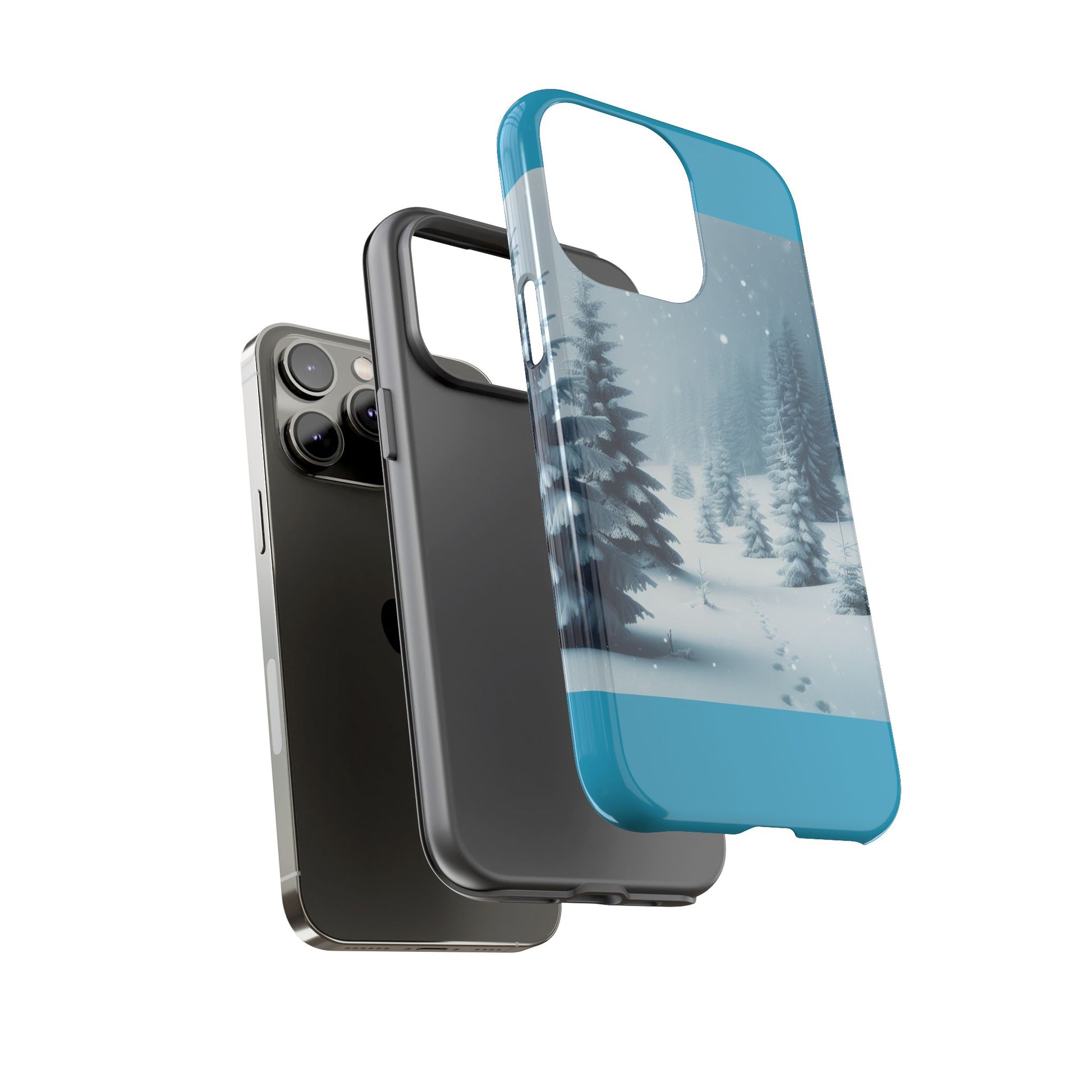 Winter Forest Phone Case, Tough Cases for iPhone, Snowy Landscape Design, Nature Lover Gift, Holiday Accessories