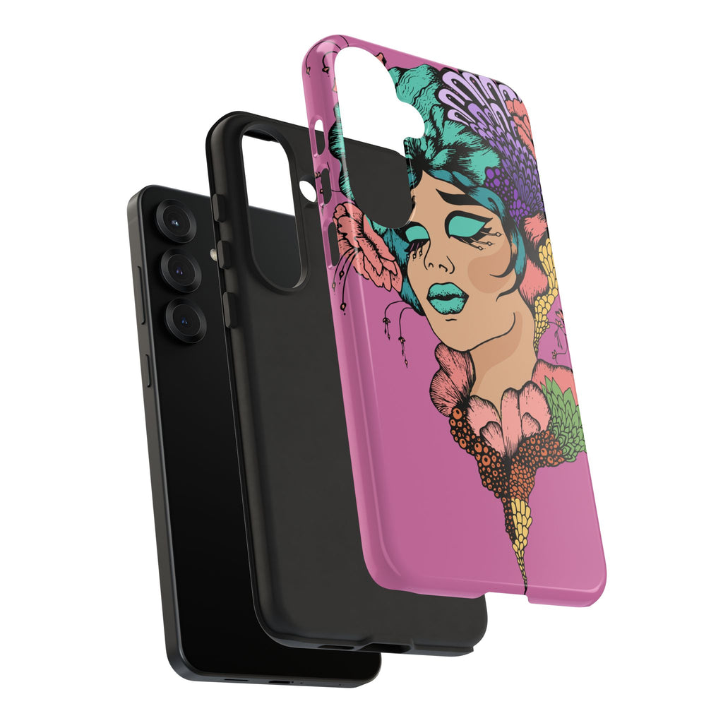 Tough Cases Phone Case, Artistic Floral Design, Boho Chic Accessories, Gift for Her, Unique Phone Protector, Trendy Mobile Cover