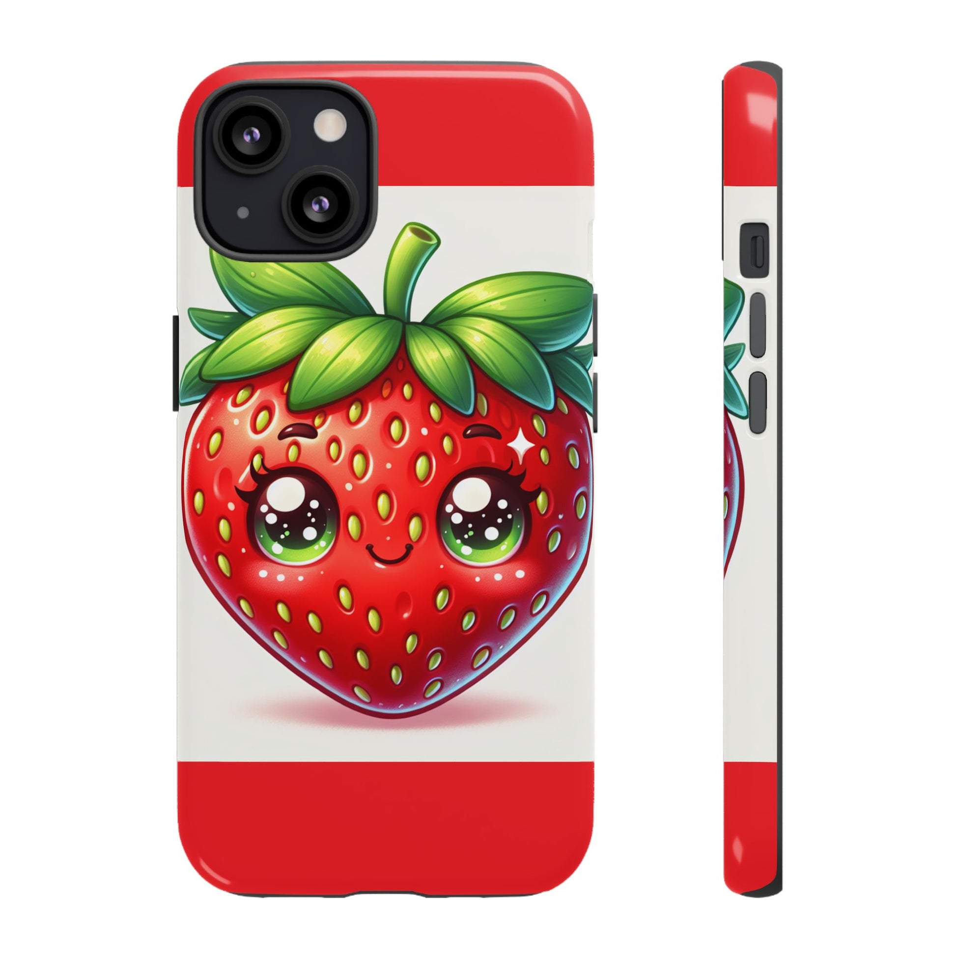 Cute Strawberry iPhone Case, Tough Phone Cases, Stylish Accessories, Fun Design for Kids and Adults, Perfect Gift for All Occasions