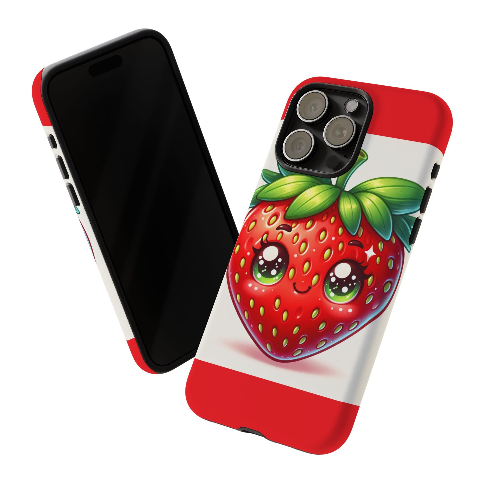 Cute Strawberry iPhone Case, Tough Phone Cases, Stylish Accessories, Fun Design for Kids and Adults, Perfect Gift for All Occasions