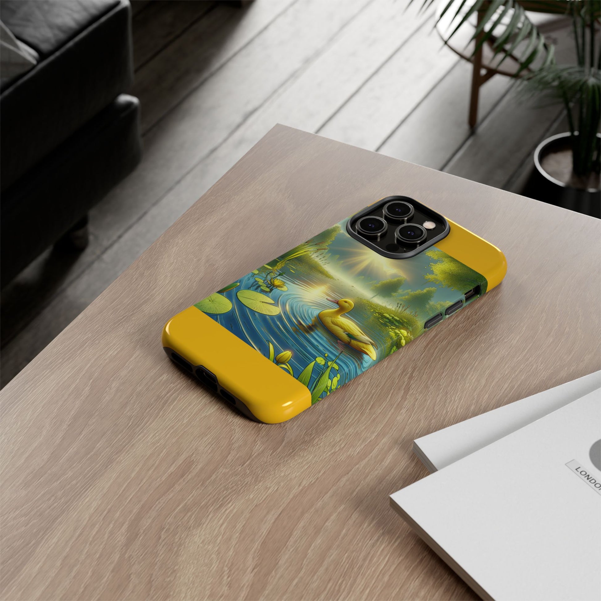 Beautiful Duck Pond Phone Case, Nature Lover Gift, Tough Case, Springtime Accessory, Eco-Friendly Phone Cover, Vibrant Artwork