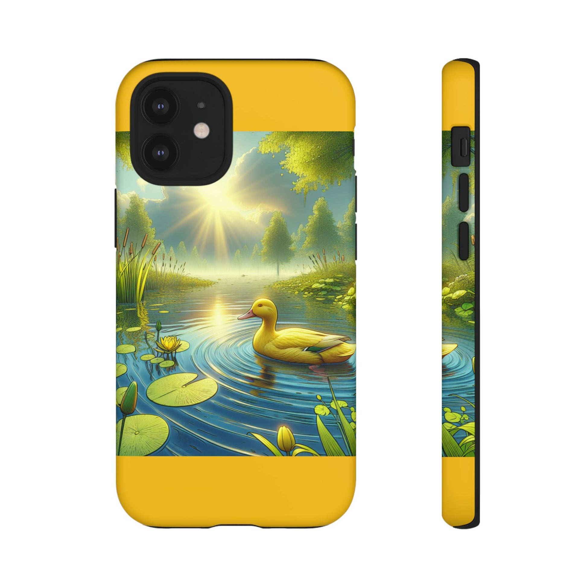 Beautiful Duck Pond Phone Case, Nature Lover Gift, Tough Case, Springtime Accessory, Eco-Friendly Phone Cover, Vibrant Artwork