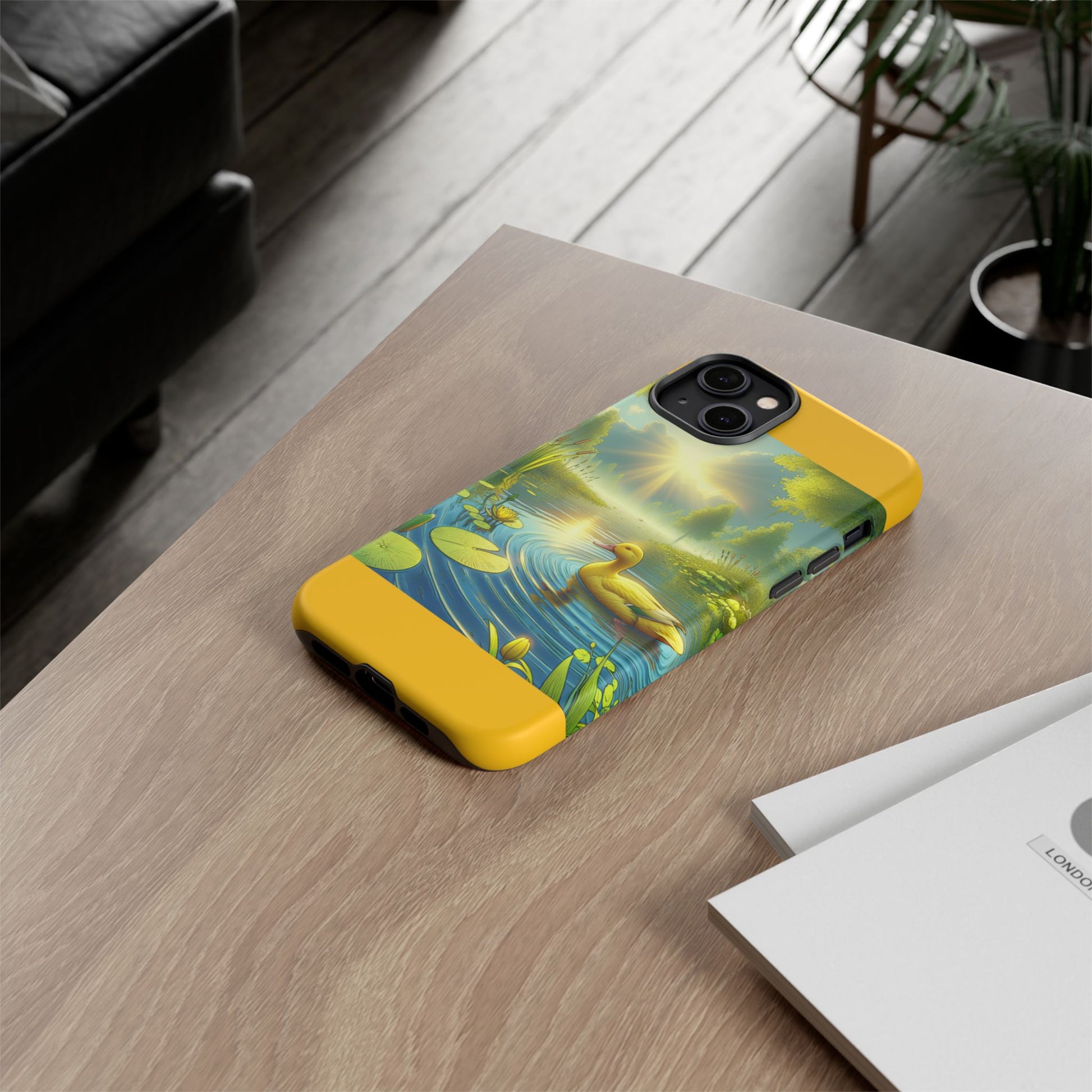 Beautiful Duck Pond Phone Case, Nature Lover Gift, Tough Case, Springtime Accessory, Eco-Friendly Phone Cover, Vibrant Artwork