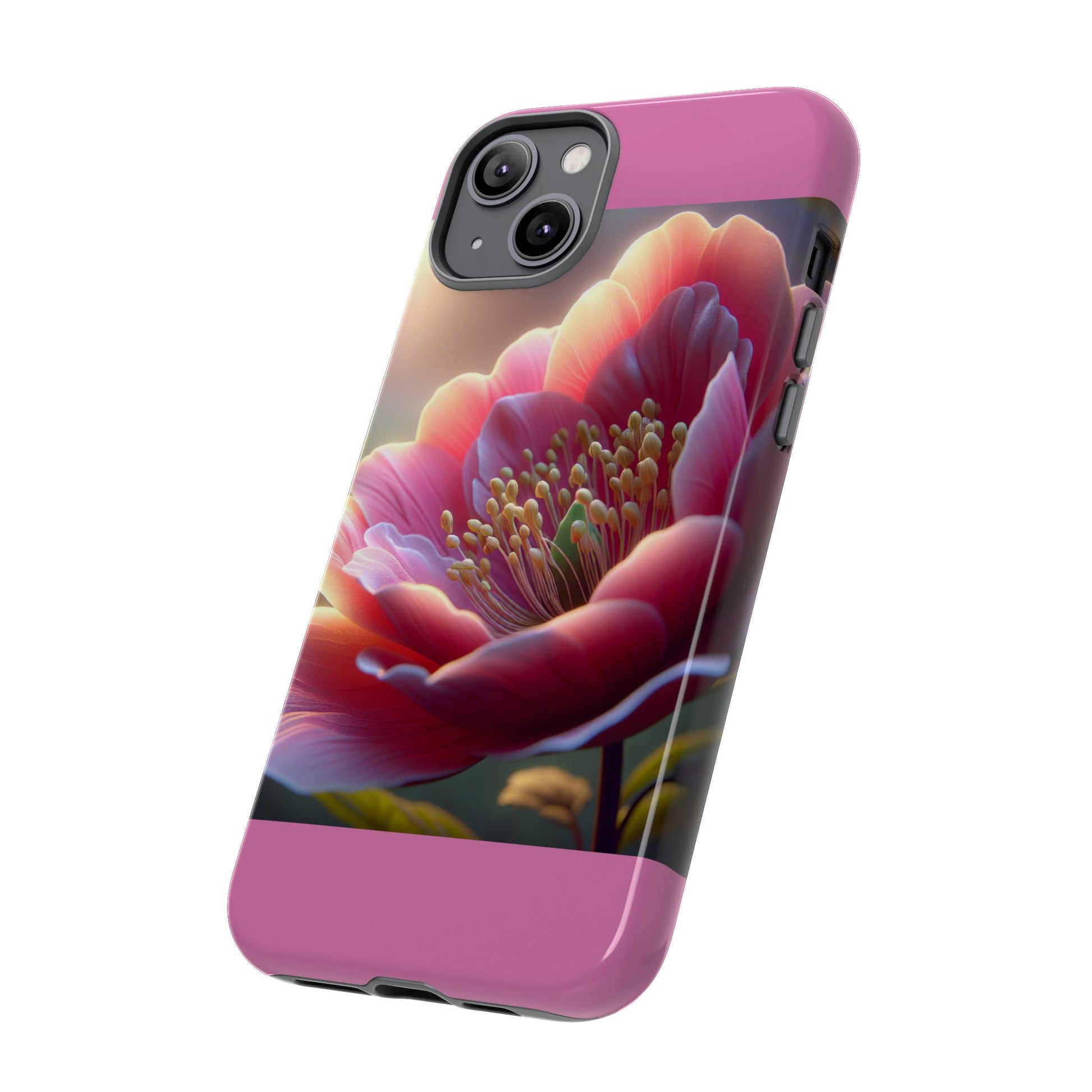 Pink Floral Phone Case, Tough Cases, Floral Design, Phone Accessory Gift, Nature Inspired, Trendy Tech Case