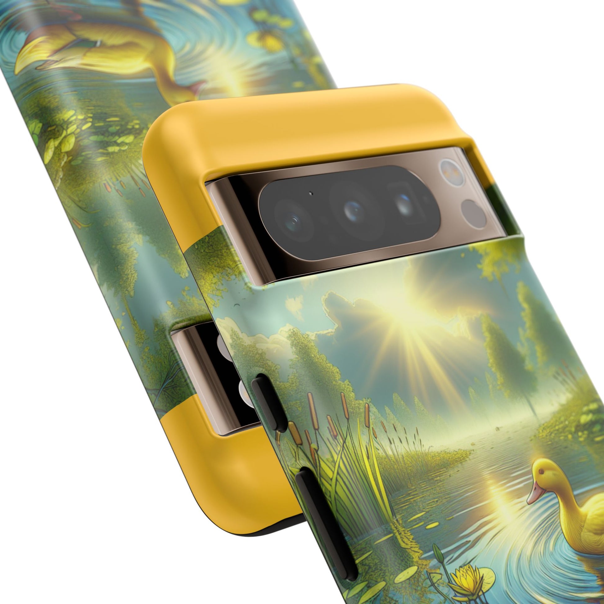 Beautiful Duck Pond Phone Case, Nature Lover Gift, Tough Case, Springtime Accessory, Eco-Friendly Phone Cover, Vibrant Artwork