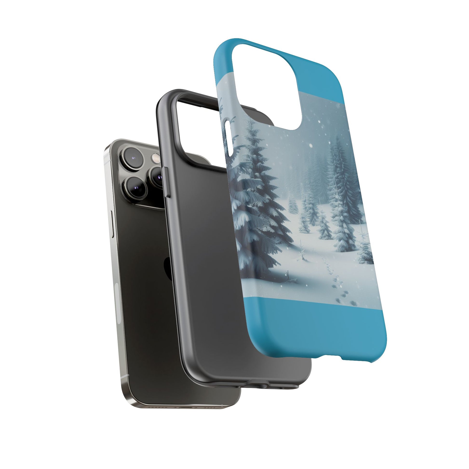 Winter Forest Phone Case, Tough Cases for iPhone, Snowy Landscape Design, Nature Lover Gift, Holiday Accessories