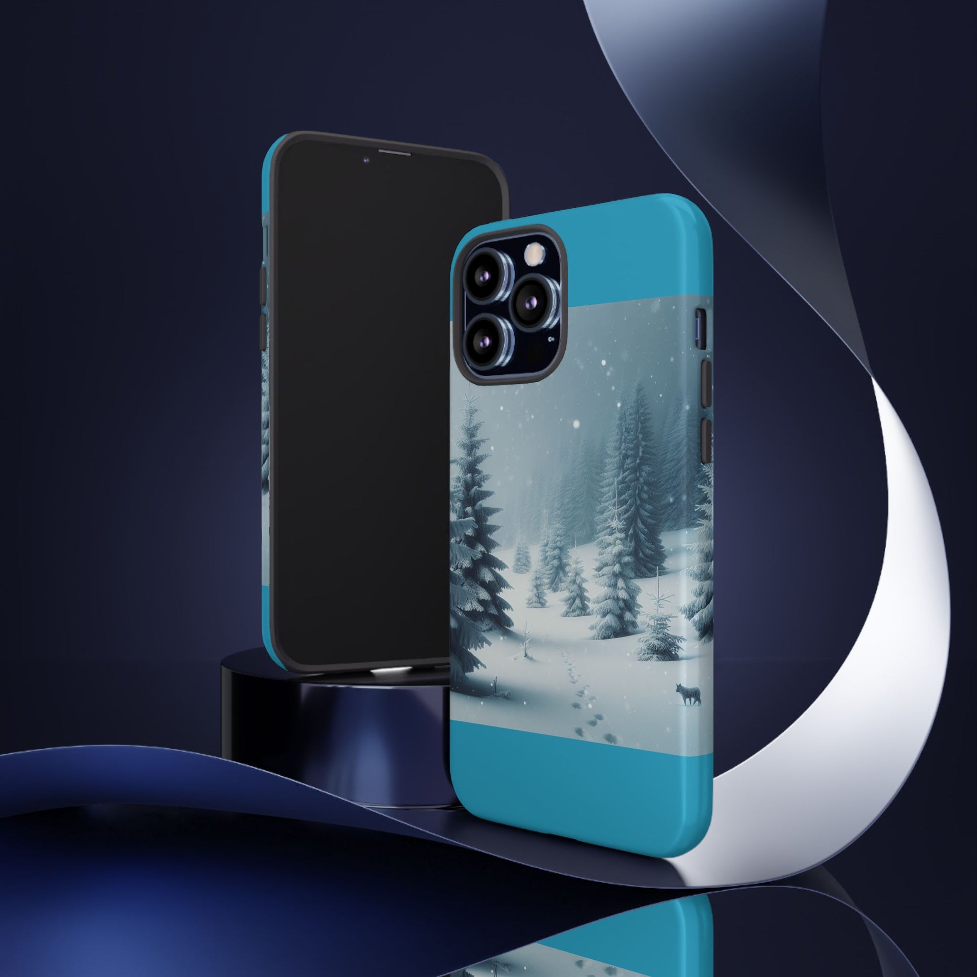 Winter Forest Phone Case, Tough Cases for iPhone, Snowy Landscape Design, Nature Lover Gift, Holiday Accessories
