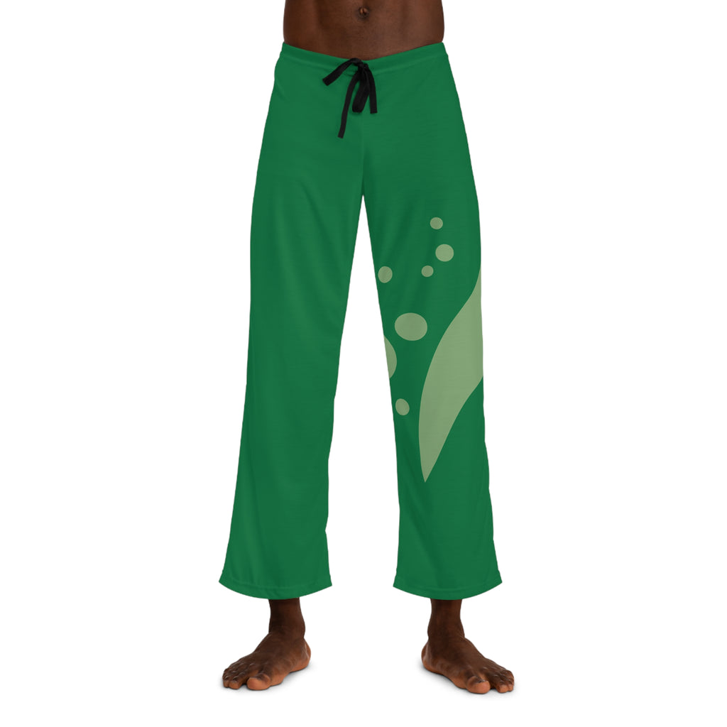 Relaxing Men's Pajama Pants - Cozy Loungewear for Home, Perfect for Sleep, Relaxation, Gifts, and Holidays, Green Abstract Design
