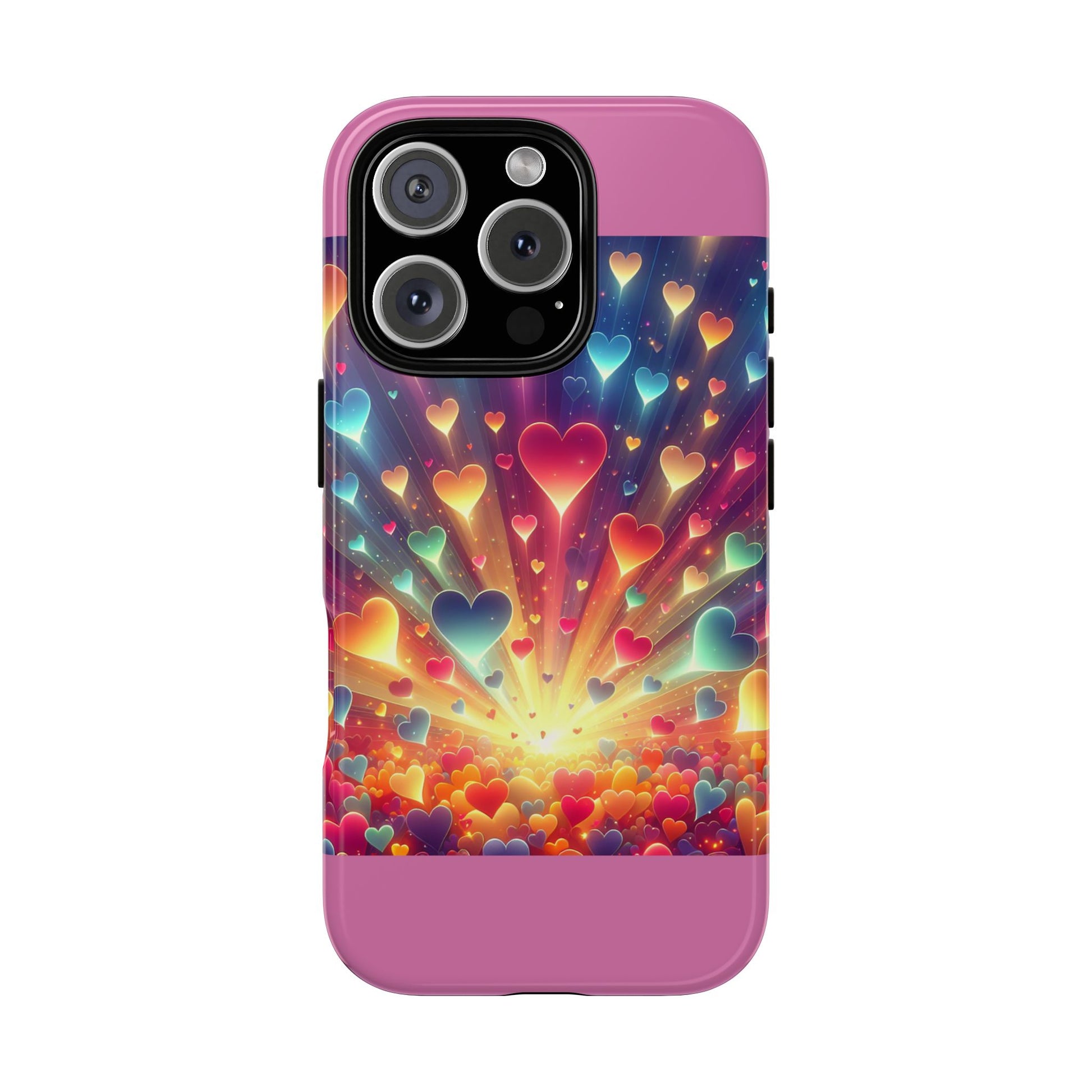 Colorful Love Phone Case, Heart Design, Cute Gift, Smartphone Accessory, Valentine's Day, Birthday Present, Colorful Hearts