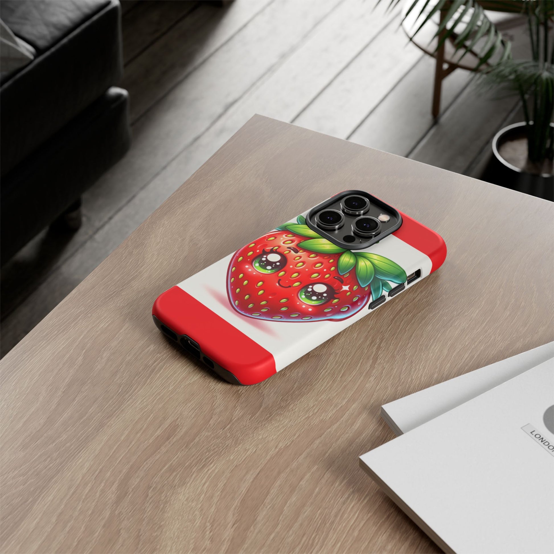 Cute Strawberry iPhone Case, Tough Phone Cases, Stylish Accessories, Fun Design for Kids and Adults, Perfect Gift for All Occasions
