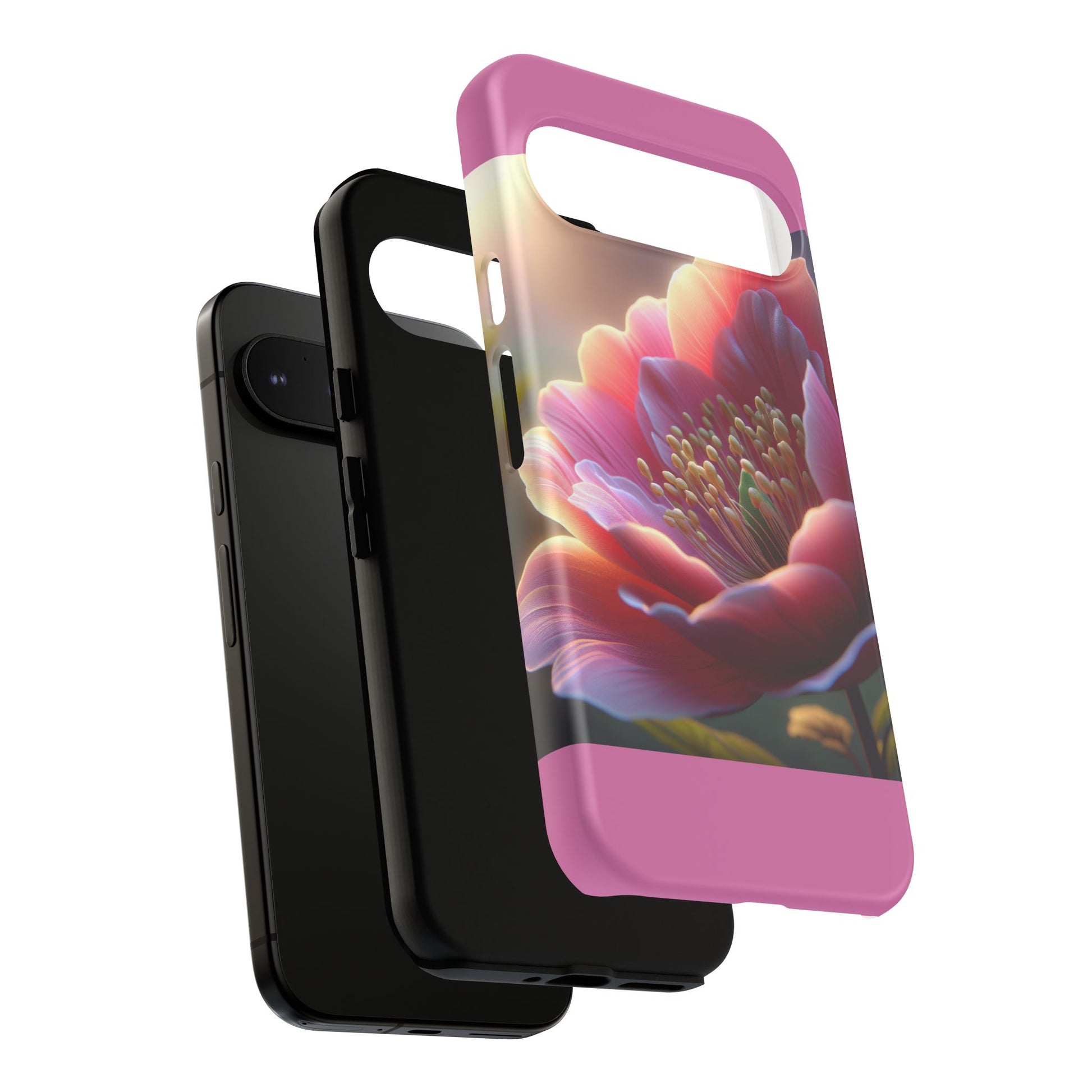 Pink Floral Phone Case, Tough Cases, Floral Design, Phone Accessory Gift, Nature Inspired, Trendy Tech Case