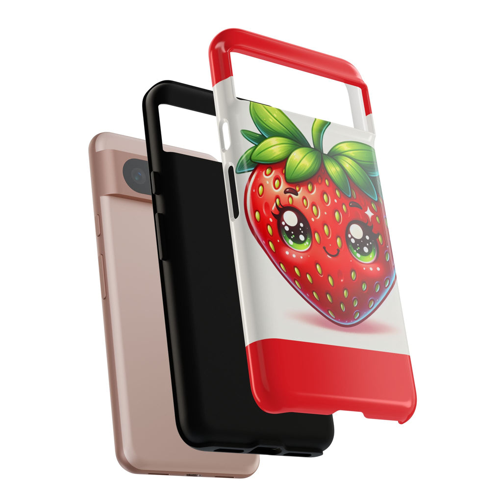 Cute Strawberry iPhone Case, Tough Phone Cases, Stylish Accessories, Fun Design for Kids and Adults, Perfect Gift for All Occasions