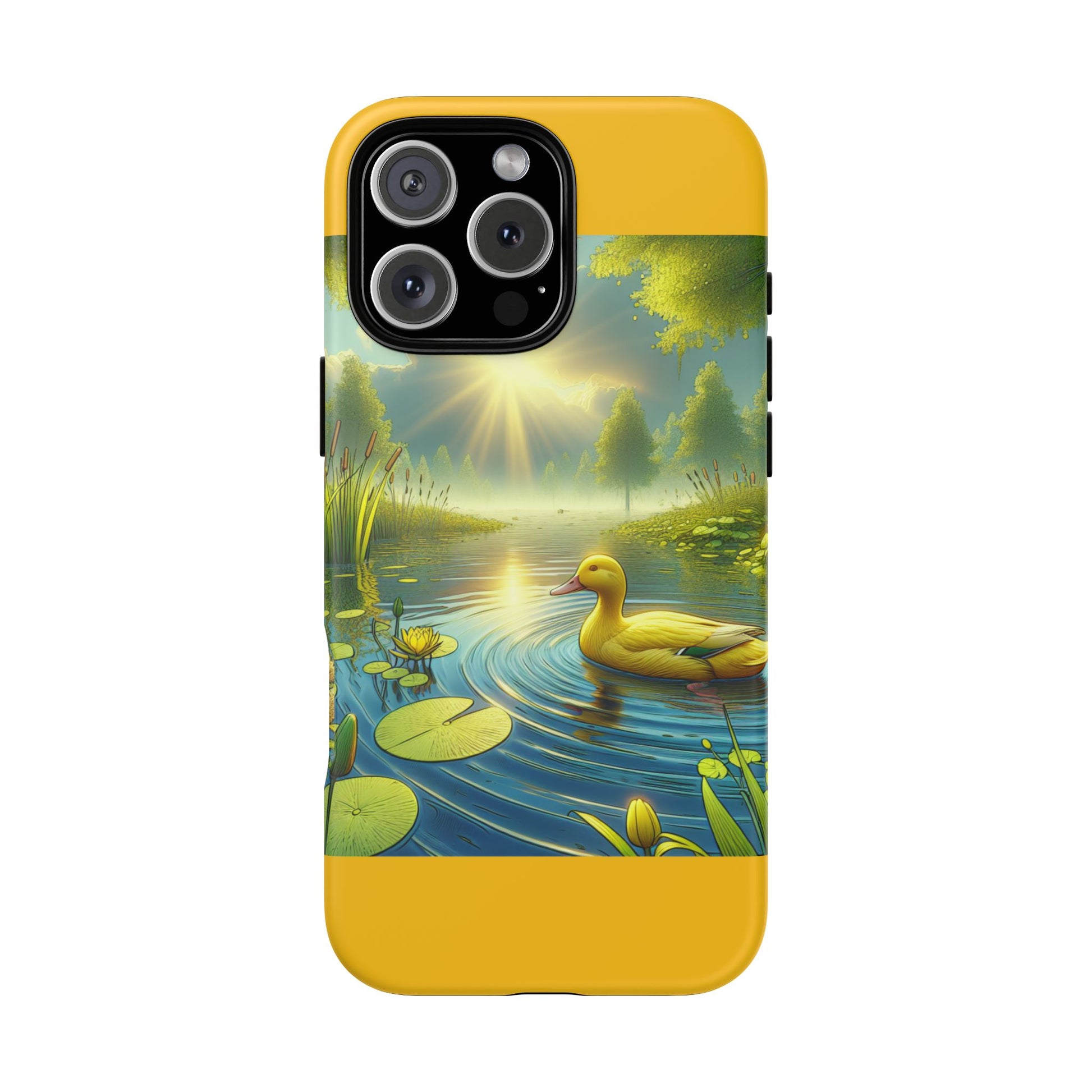 Beautiful Duck Pond Phone Case, Nature Lover Gift, Tough Case, Springtime Accessory, Eco-Friendly Phone Cover, Vibrant Artwork