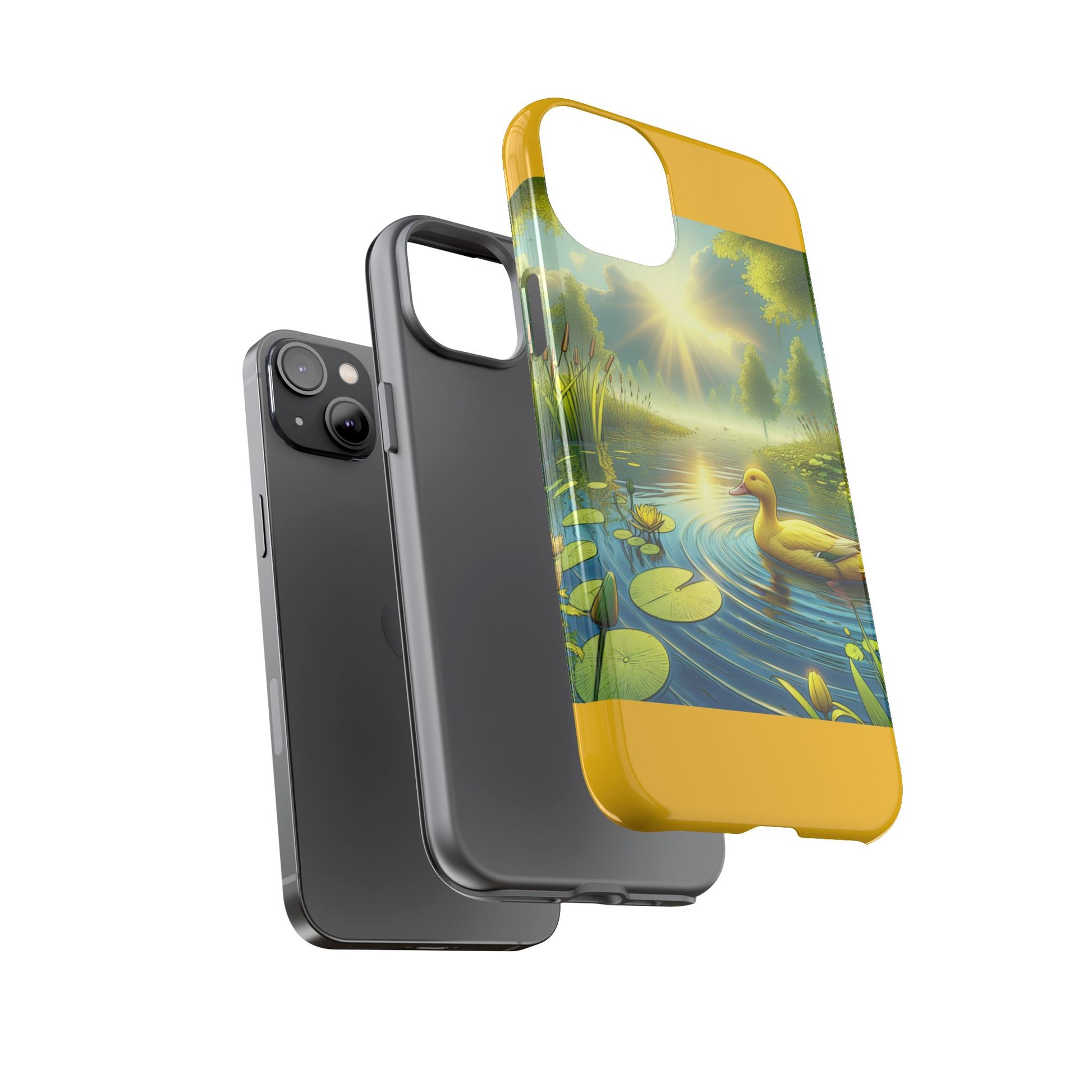 Beautiful Duck Pond Phone Case, Nature Lover Gift, Tough Case, Springtime Accessory, Eco-Friendly Phone Cover, Vibrant Artwork
